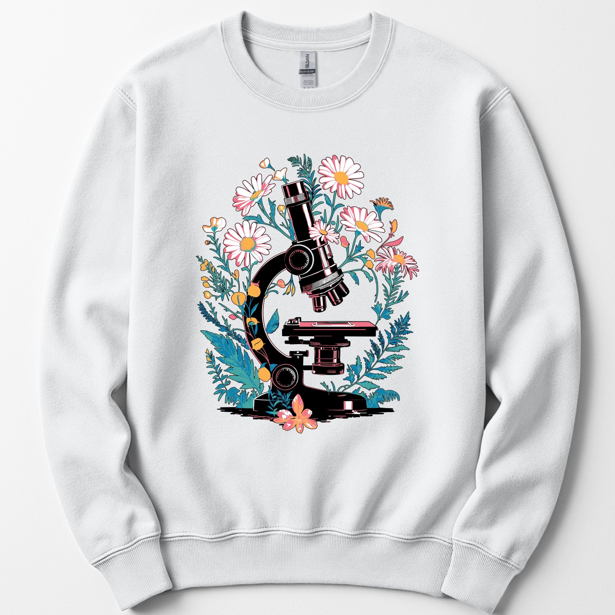 Floral Microscope sweatshirt — White