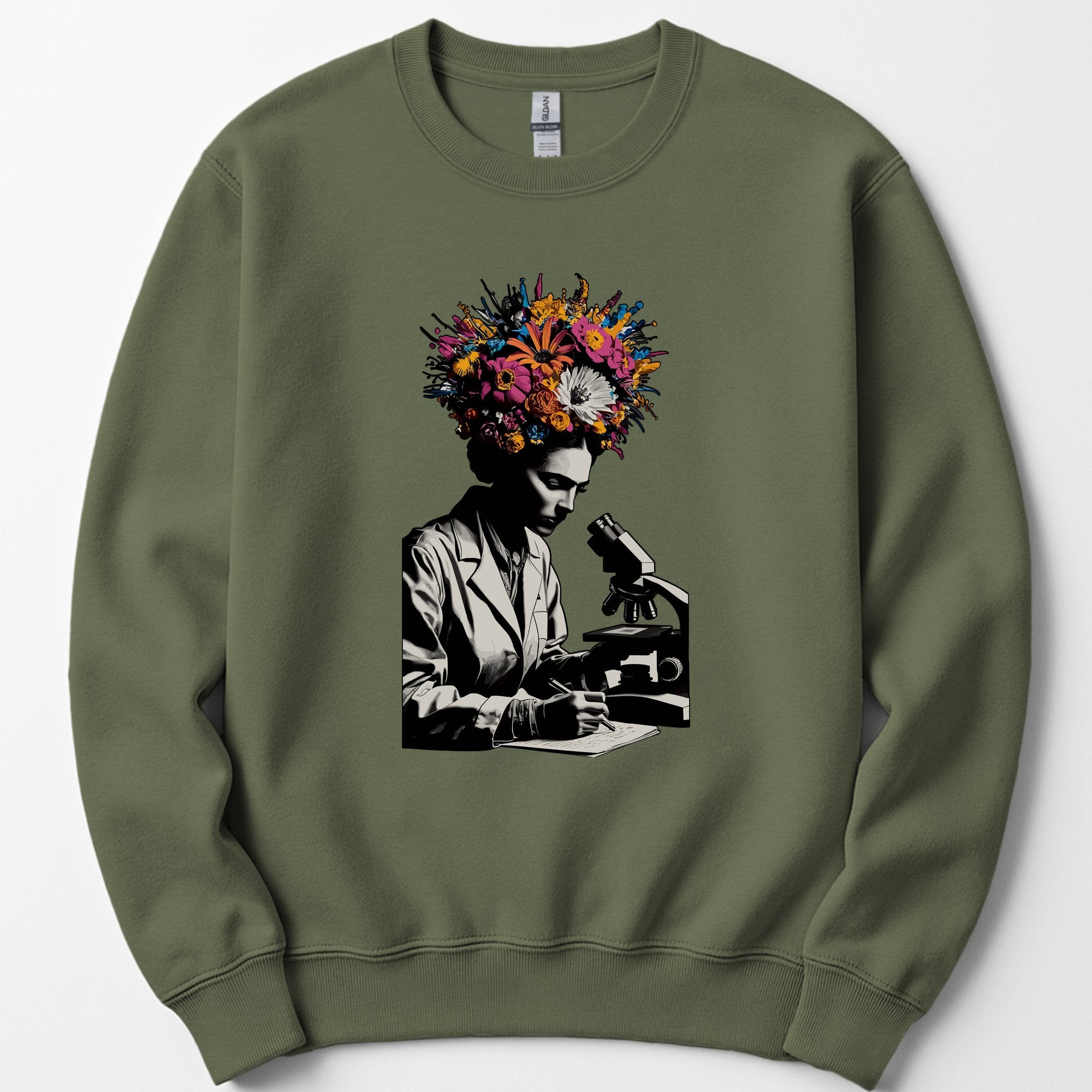 Flowering Minds sweatshirt — Military Green
