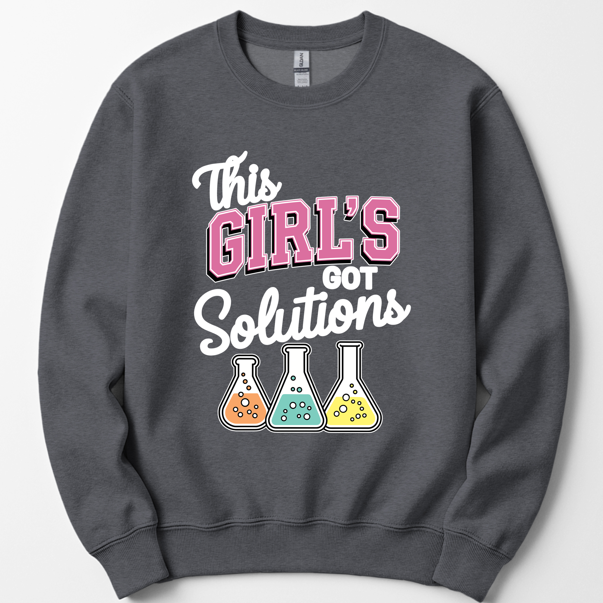 This Girl's Got Solutions sweatshirt — Dark Heather