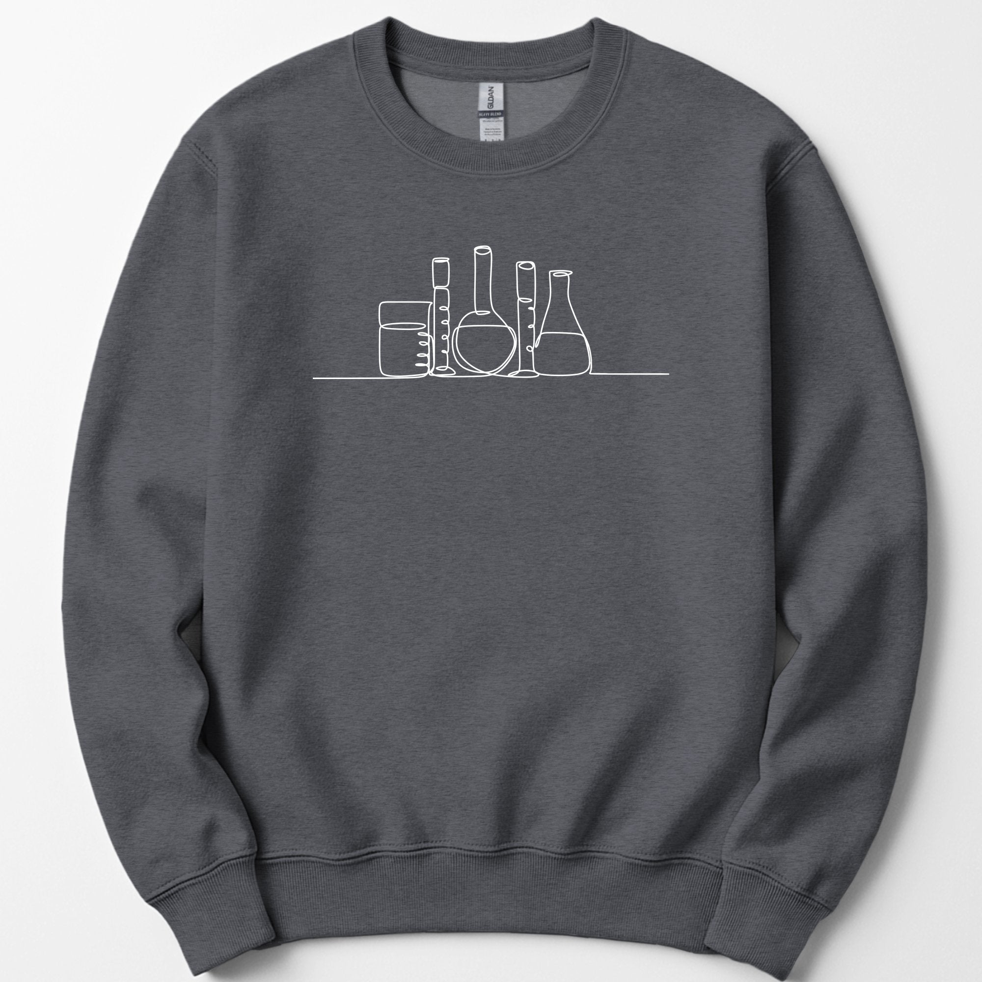 Glassware One Line Art sweatshirt — Dark Heather