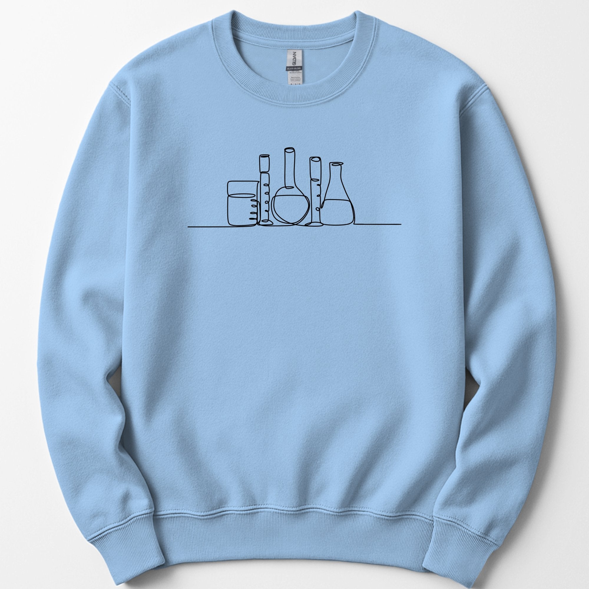 Glassware One Line Art sweatshirt — Light Blue