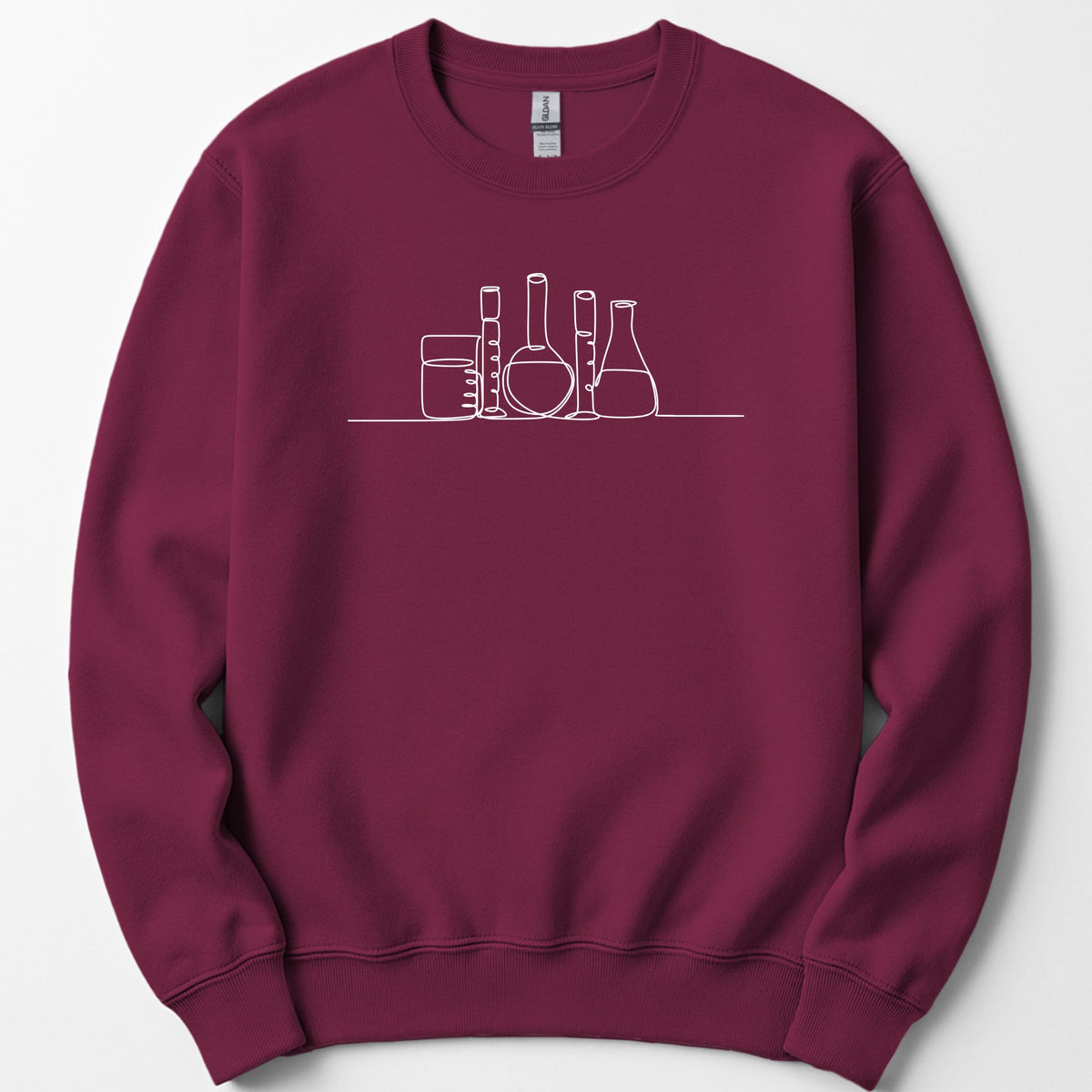 Glassware One Line Art sweatshirt — Maroon