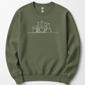 Glassware One Line Art sweatshirt — Military Green