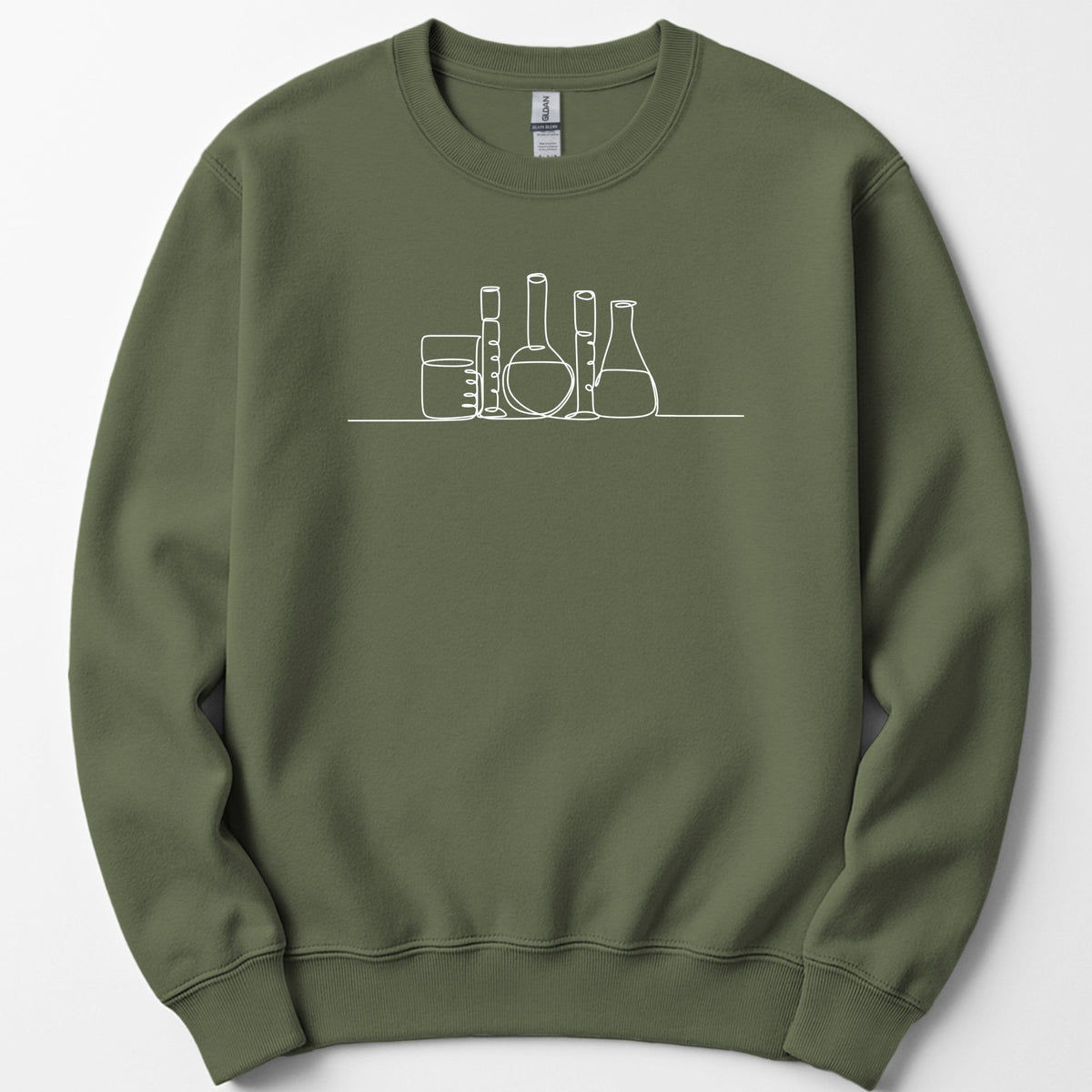 Glassware One Line Art sweatshirt — Military Green