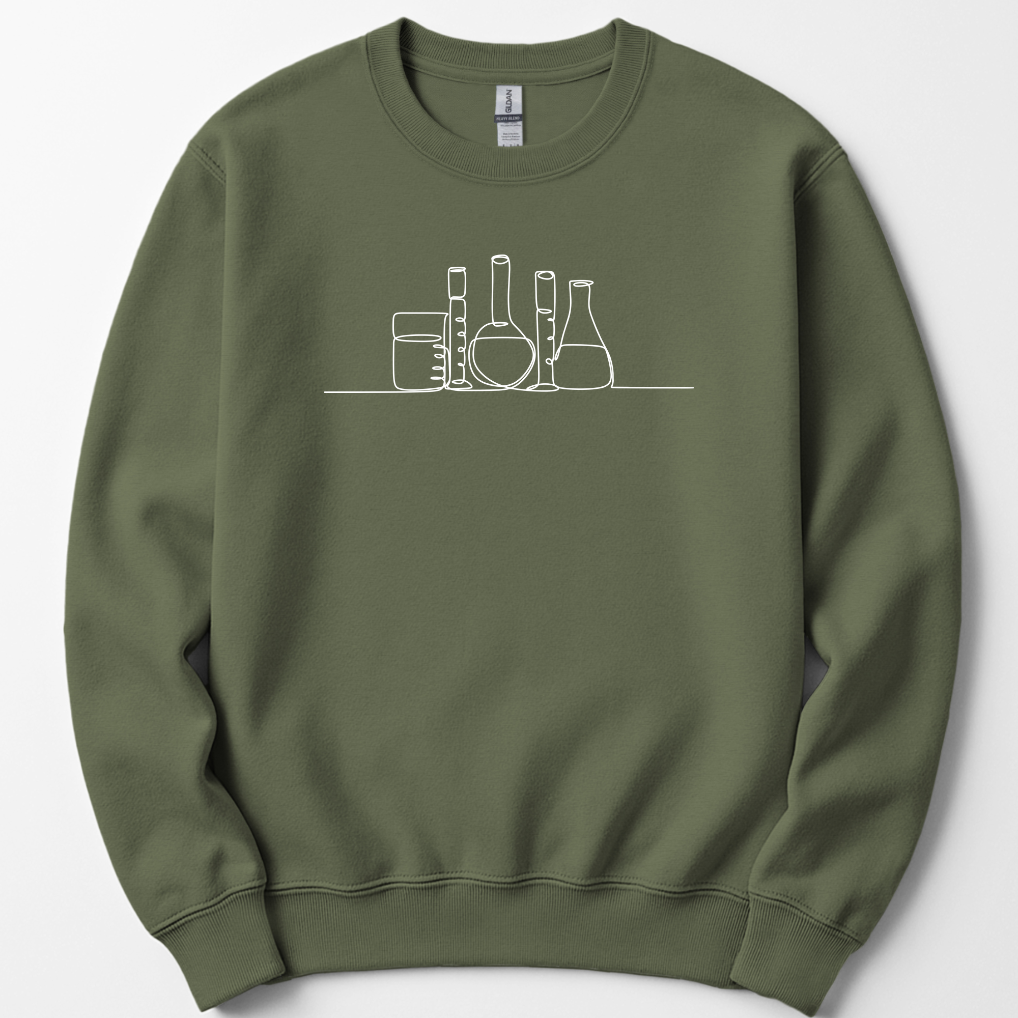 Glassware One Line Art sweatshirt — Military Green