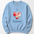 I Hearth Science Patchwork sweatshirt — Light Blue