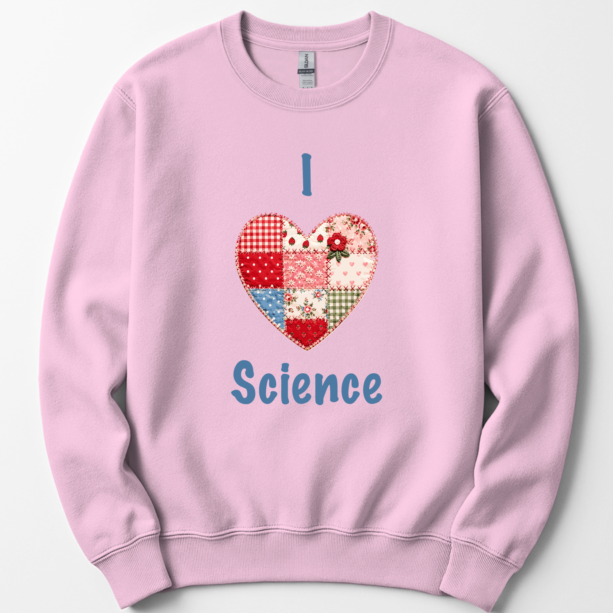 I Hearth Science Patchwork sweatshirt — Light Pink