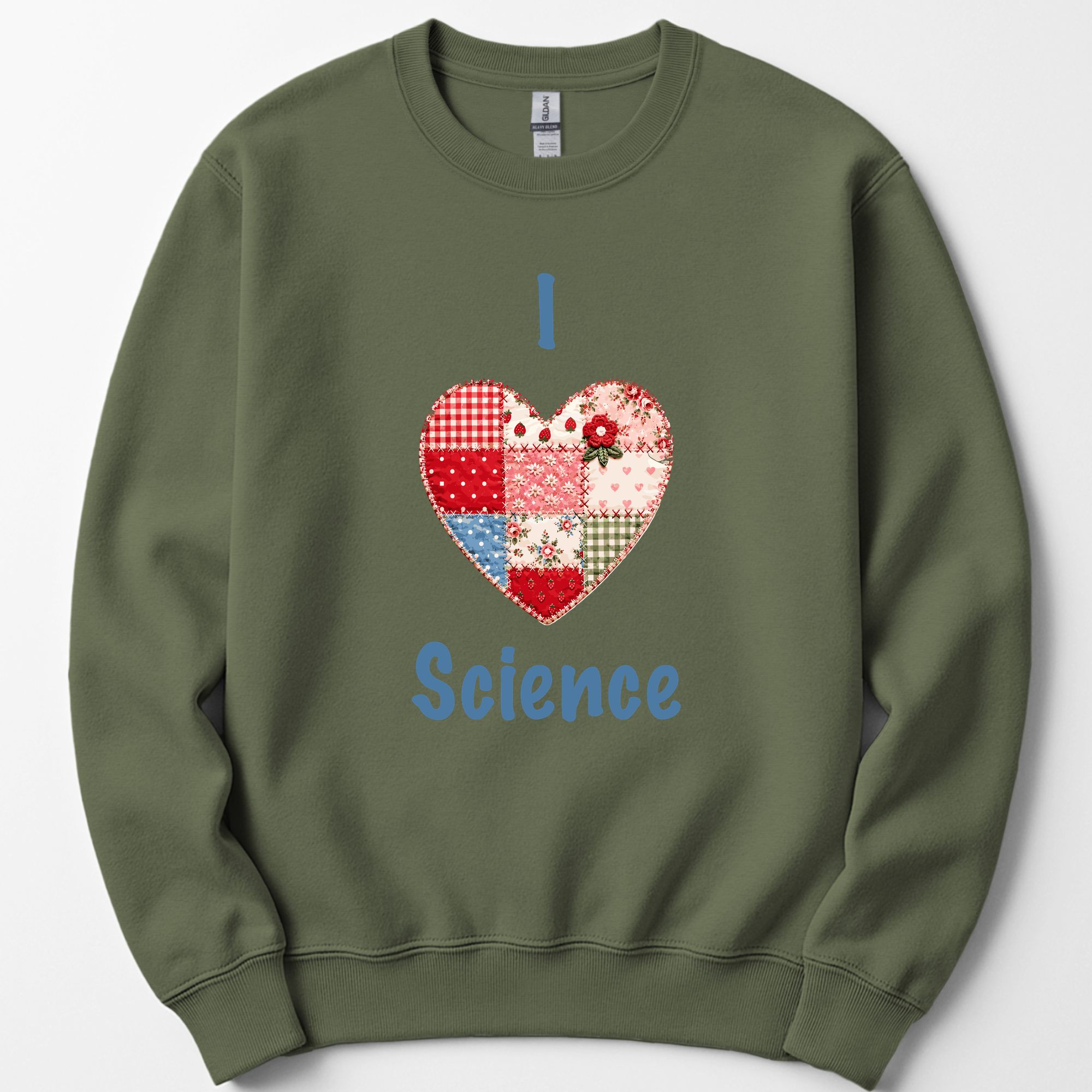 I Hearth Science Patchwork sweatshirt — Military Green