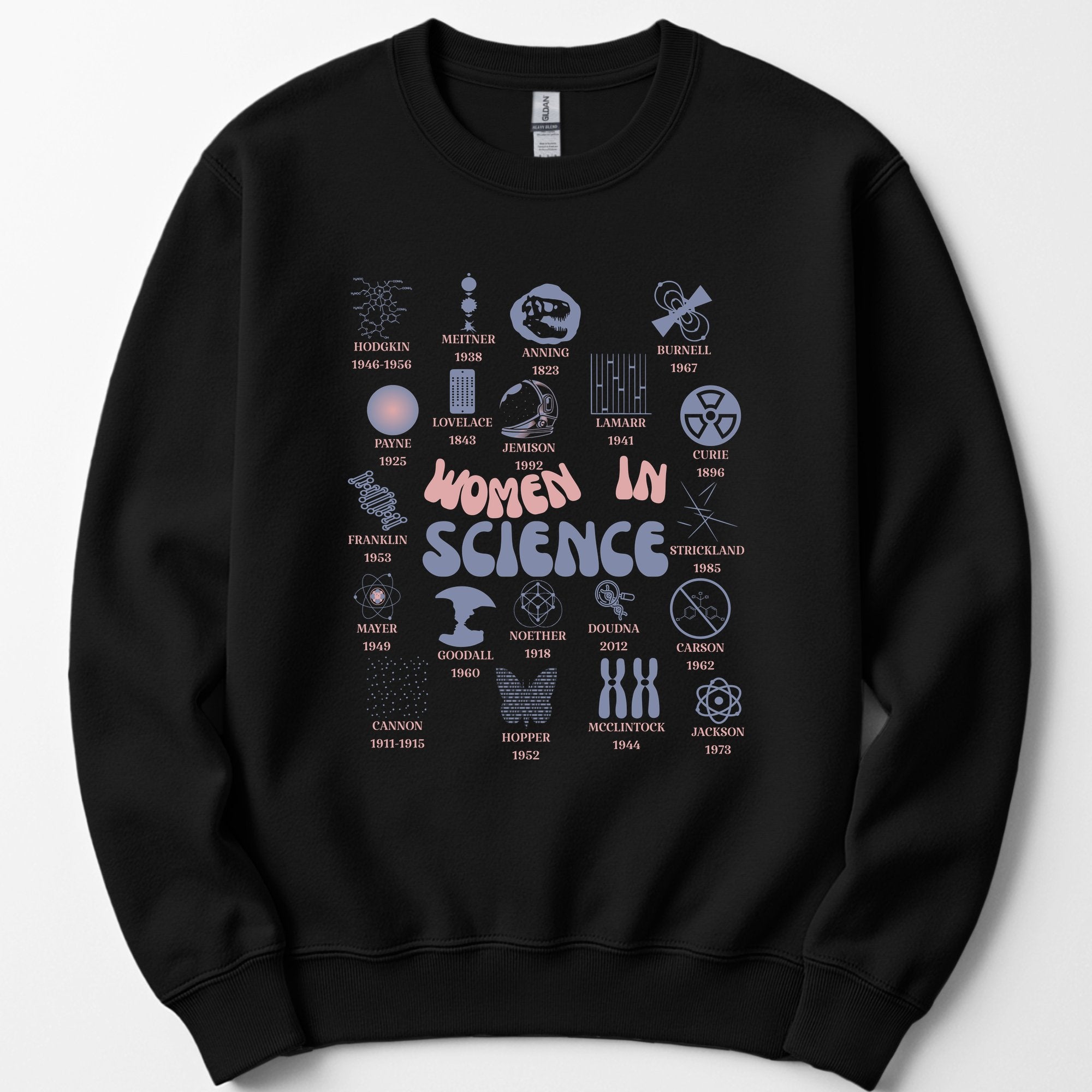 Historic Women Scientists sweatshirt — Black
