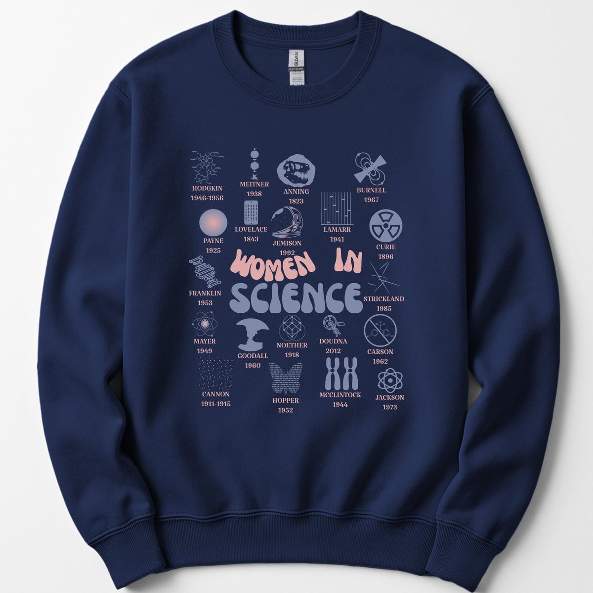Historic Women Scientists sweatshirt — Navy