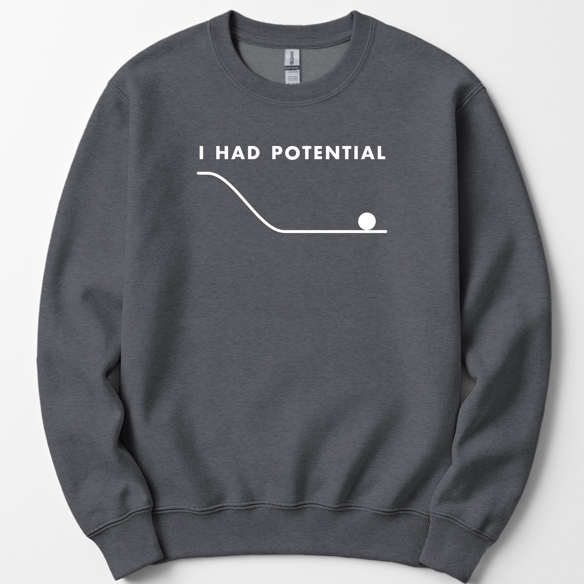 I Had Potential sweatshirt — Dark Heather