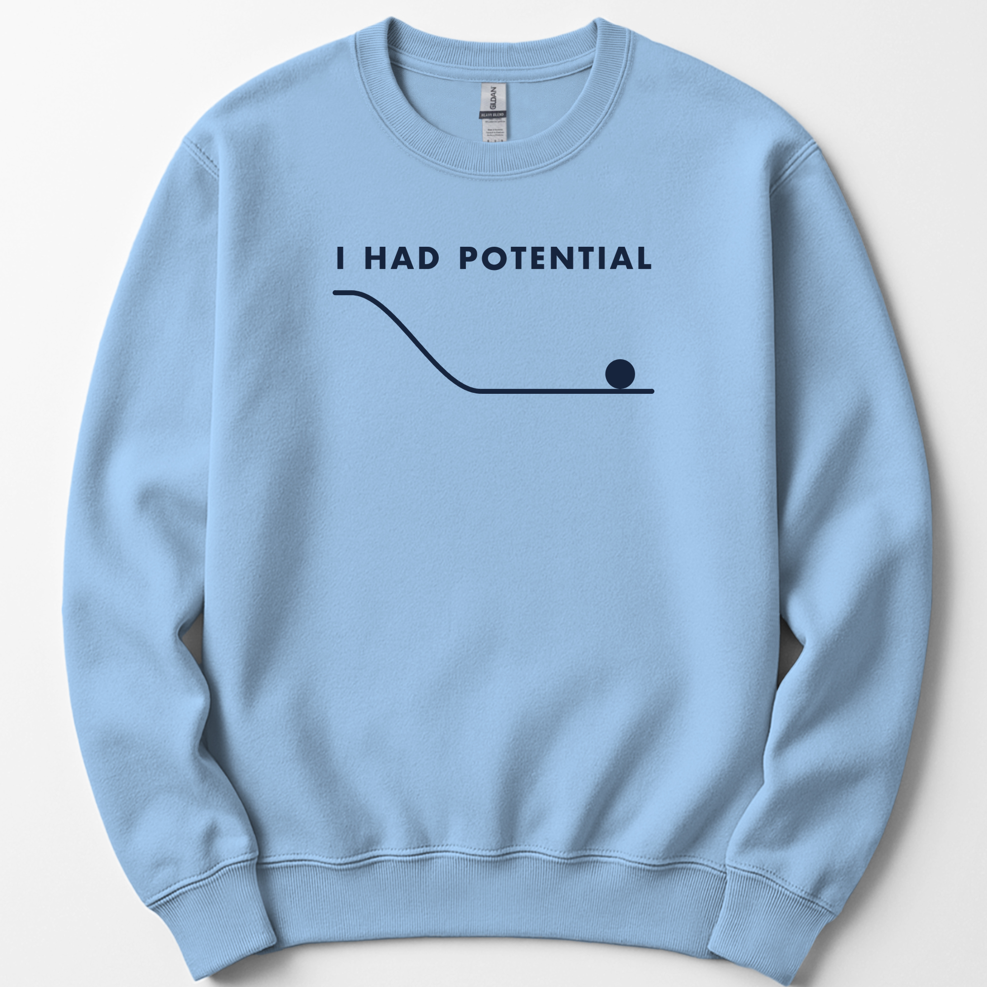 I Had Potential sweatshirt — Light Blue