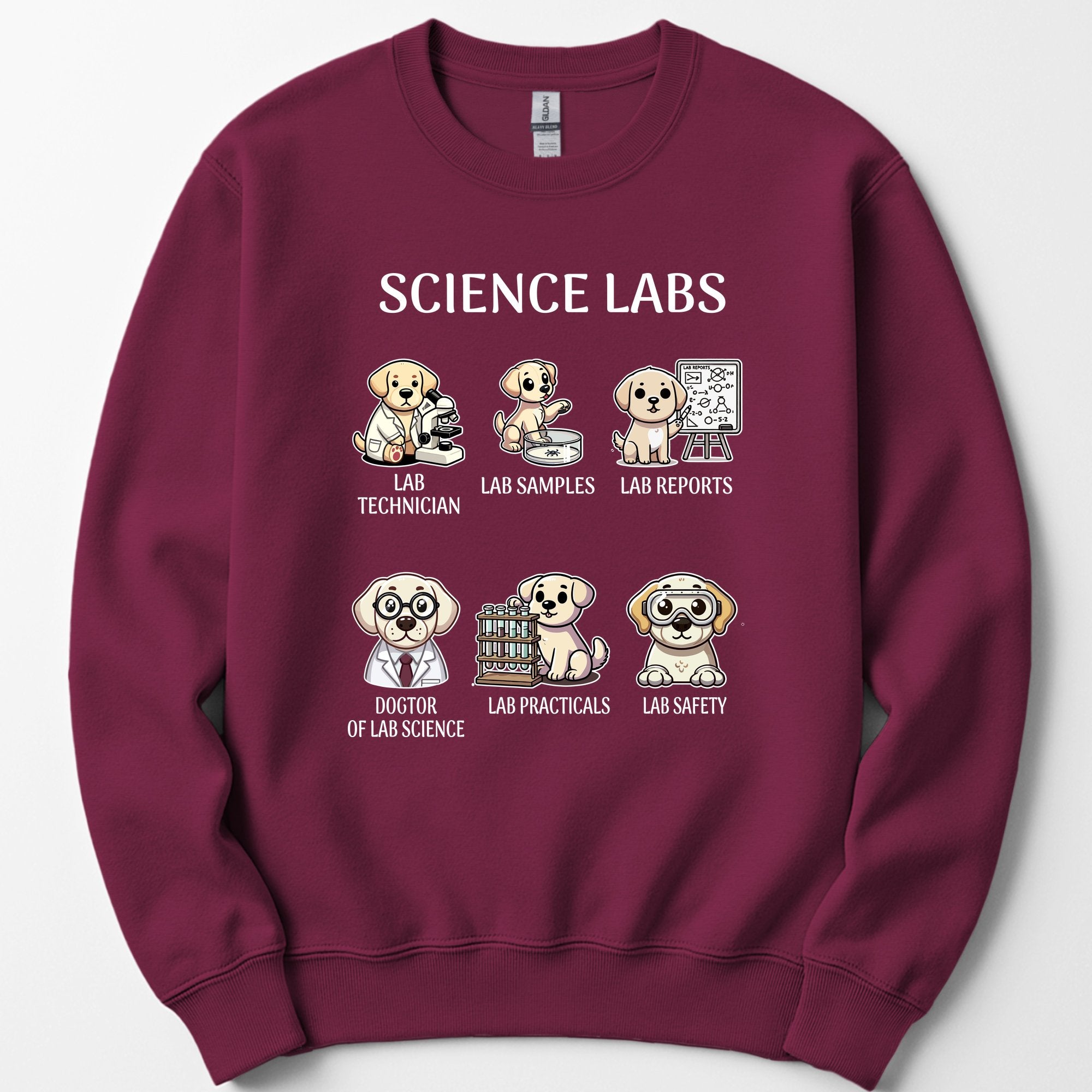 Lab Research Dogs sweatshirt — Maroon