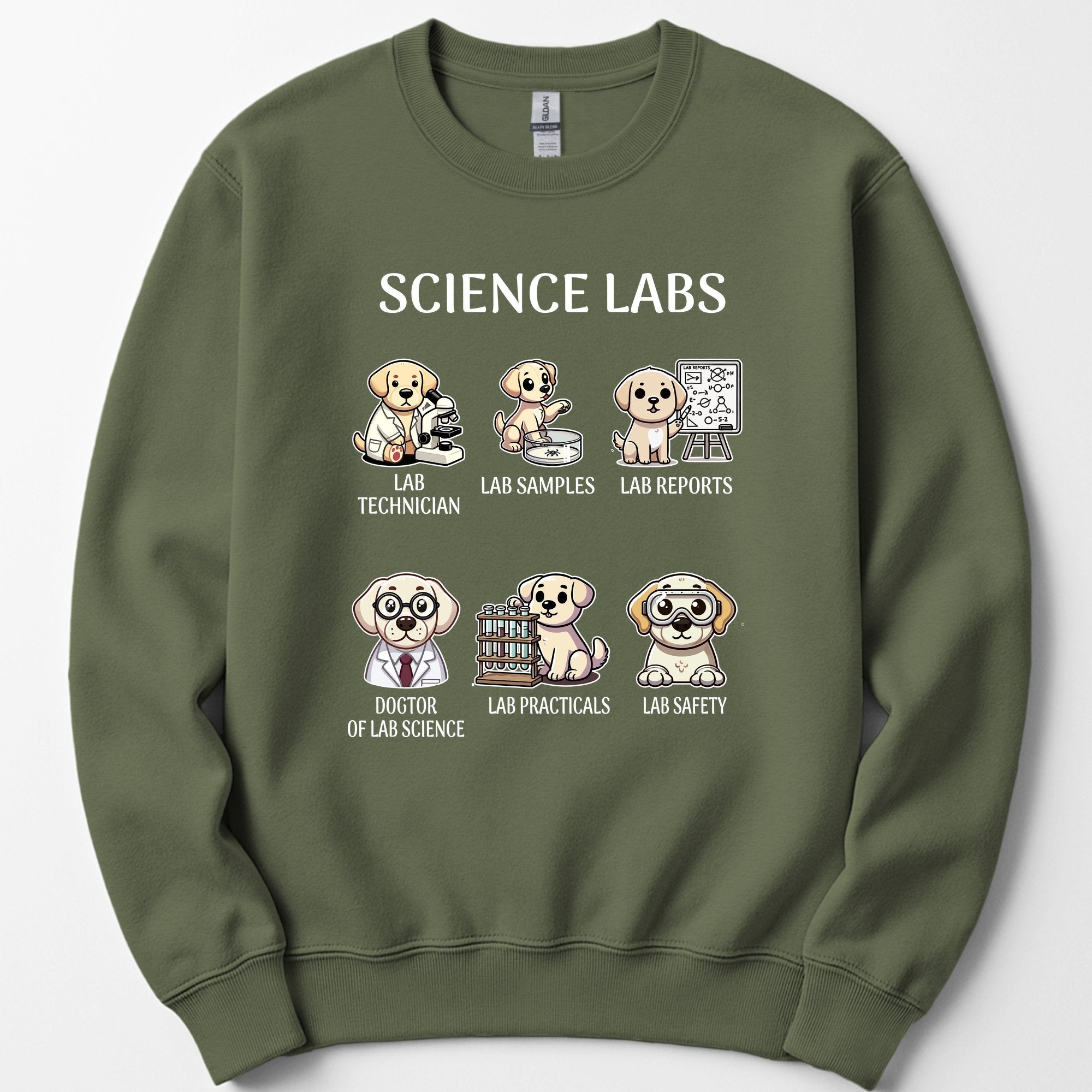 Lab Research Dogs sweatshirt — Military Green