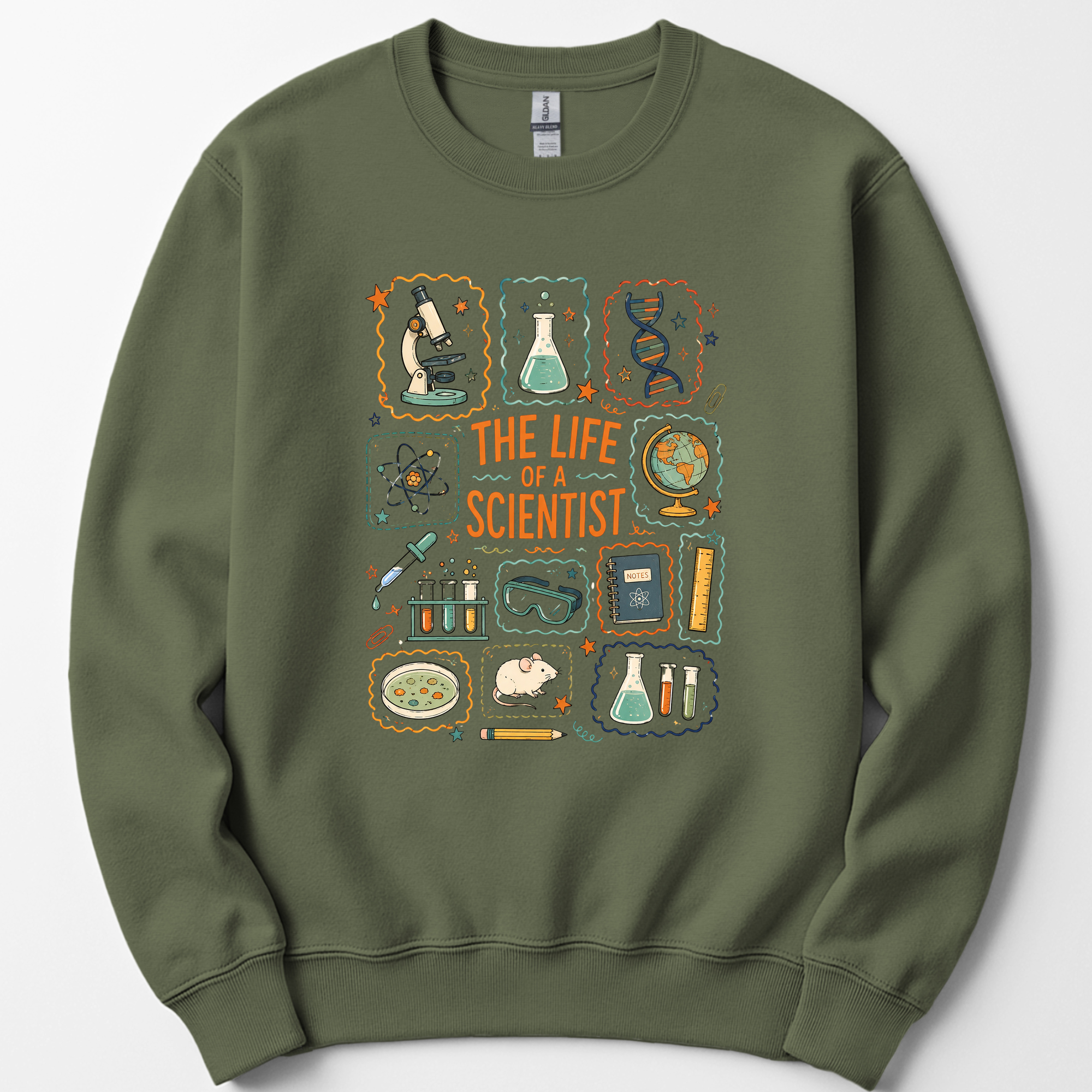 The Life Of A Scientist sweatshirt — Military Green