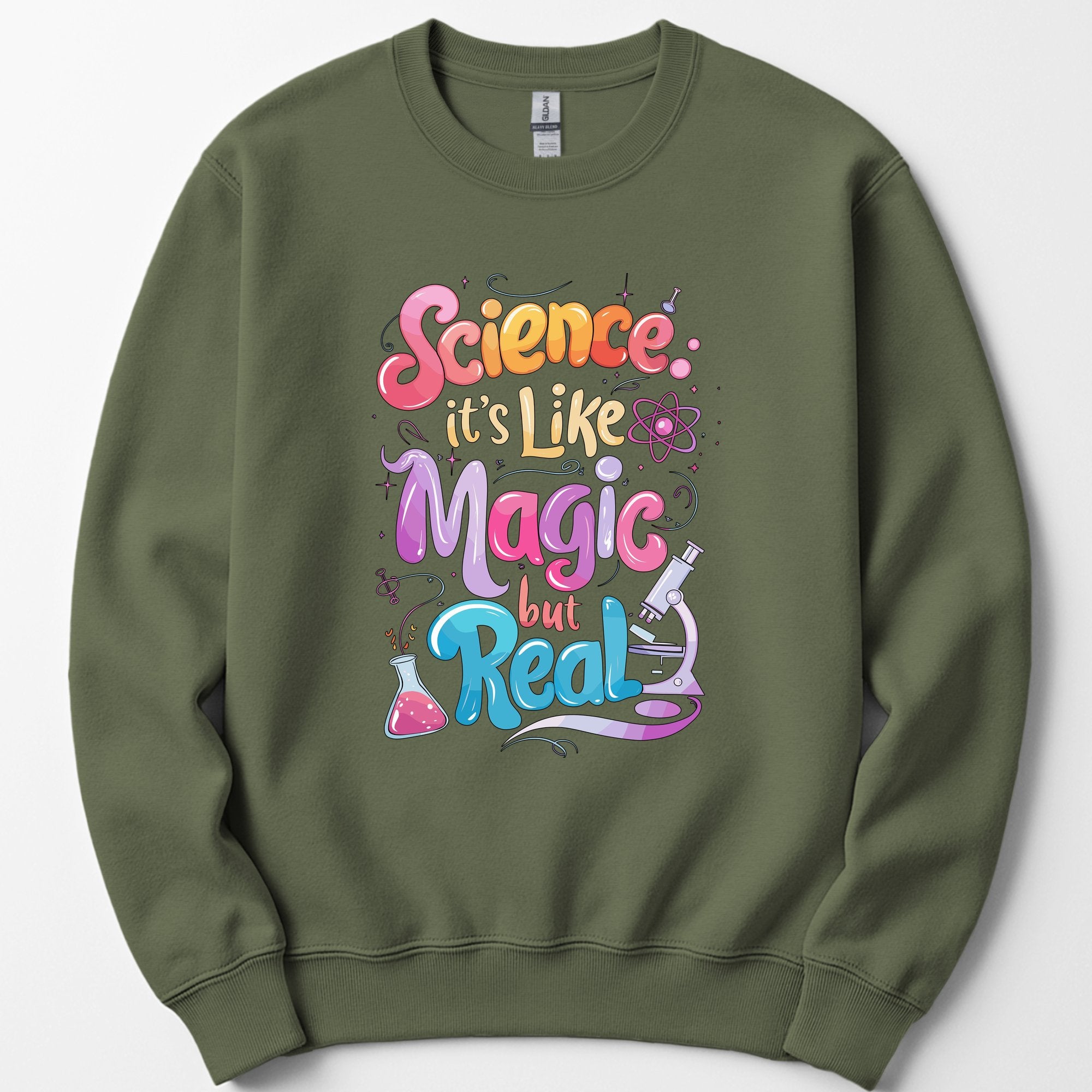Magic of Science sweatshirt — Military Green