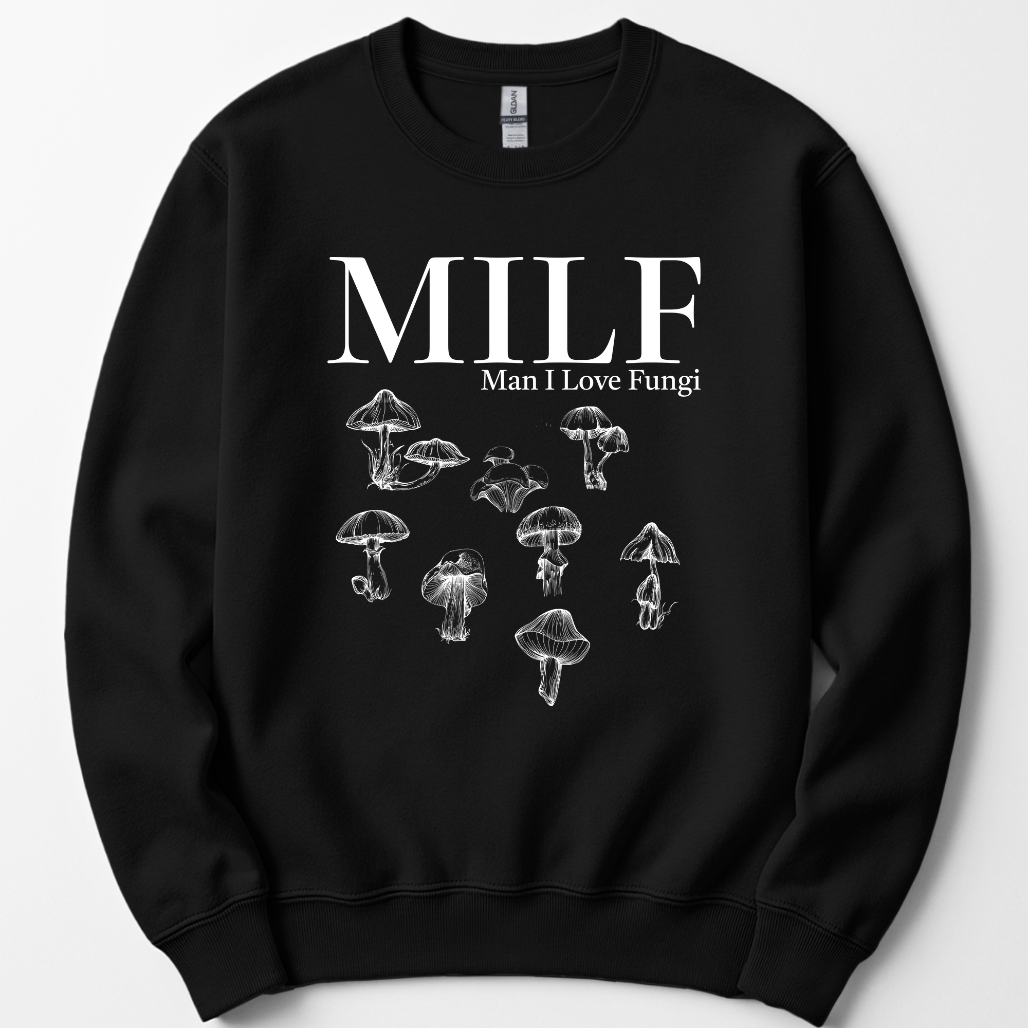 Man I Love Fungi sweatshirt — Black