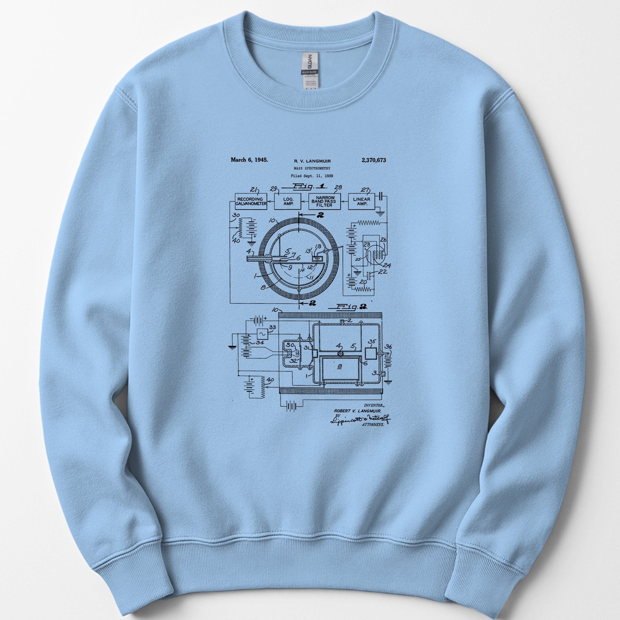 Mass Spec Patent sweatshirt — Light Blue