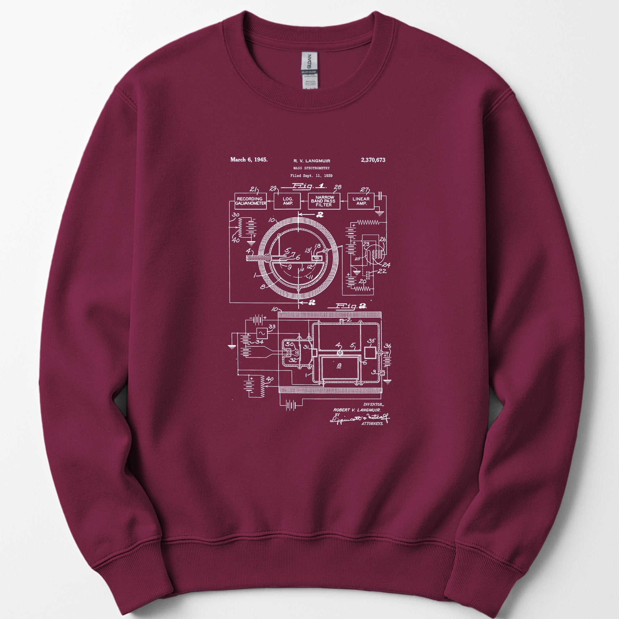 Mass Spec Patent sweatshirt — Maroon