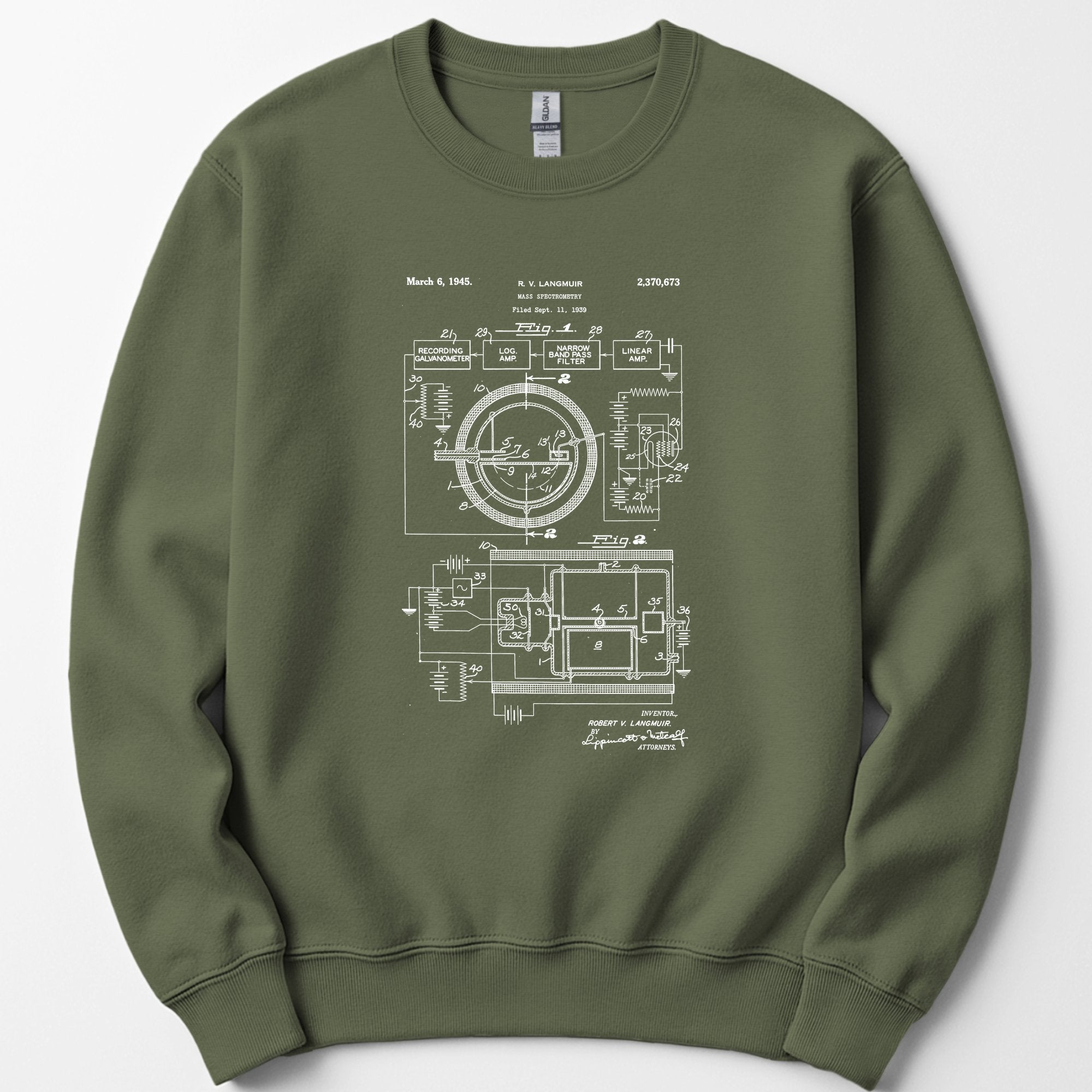 Mass Spec Patent sweatshirt — Military Green