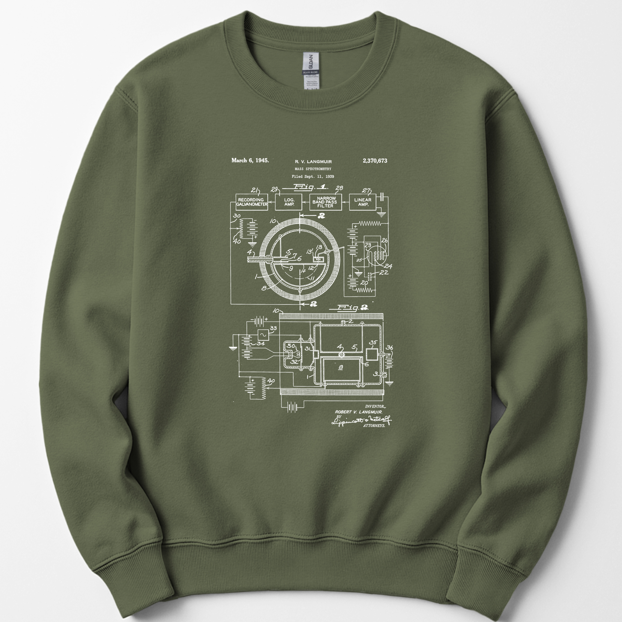 Mass Spec Patent sweatshirt — Military Green