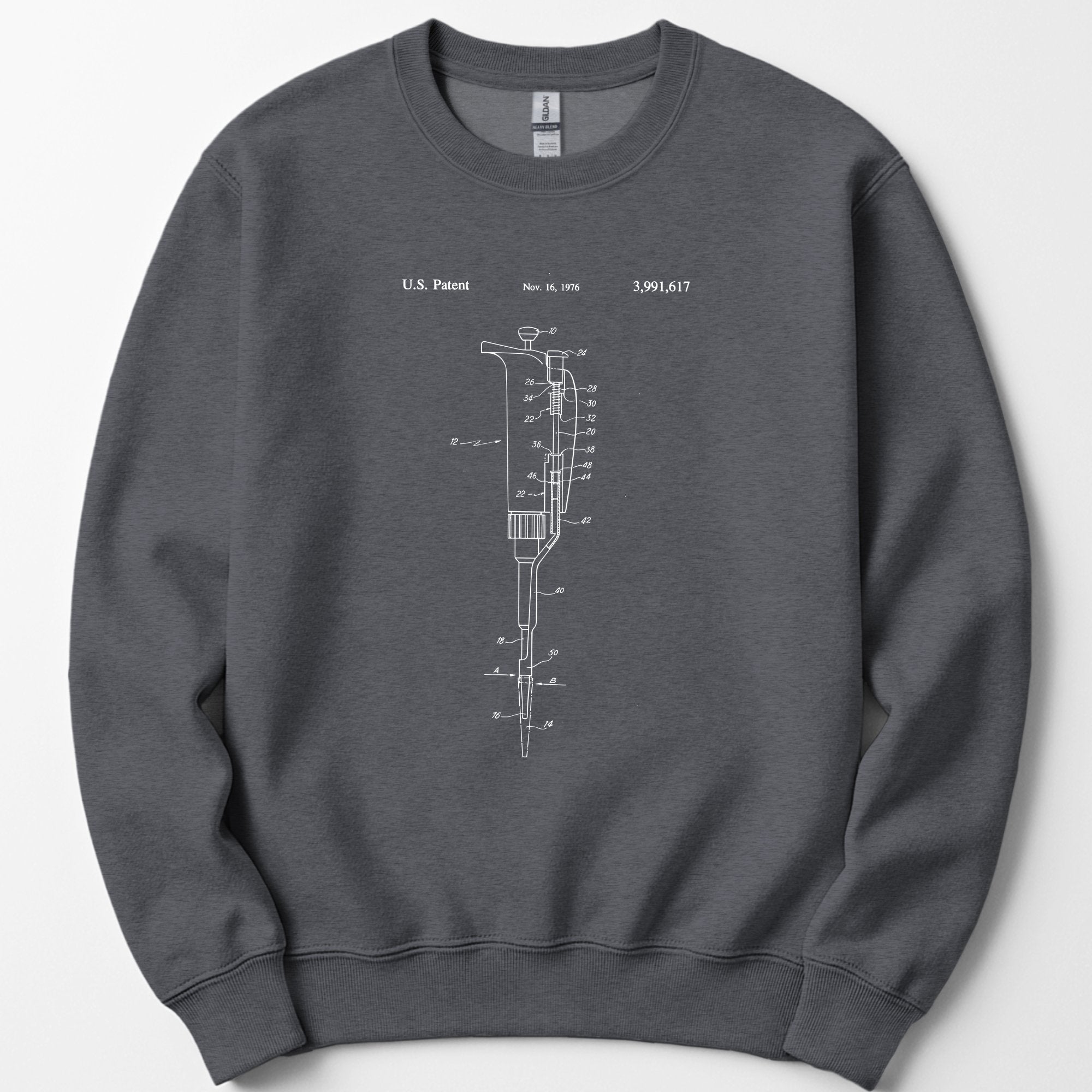 Micropipette Patent sweatshirt — Dark Heather