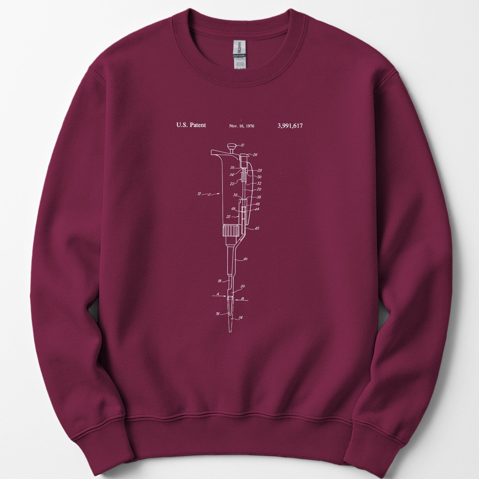 Micropipette Patent sweatshirt — Maroon