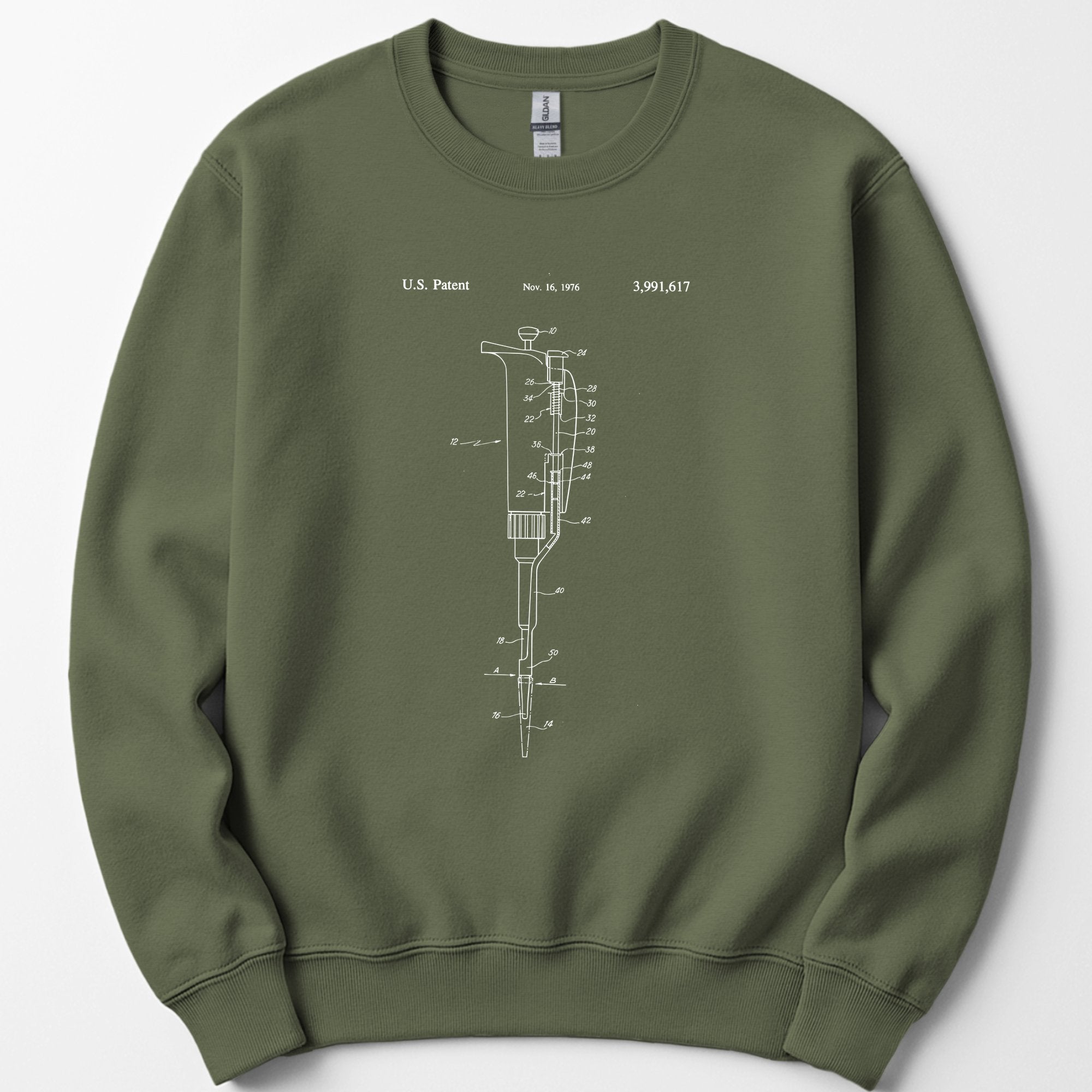 Micropipette Patent sweatshirt — Military Green