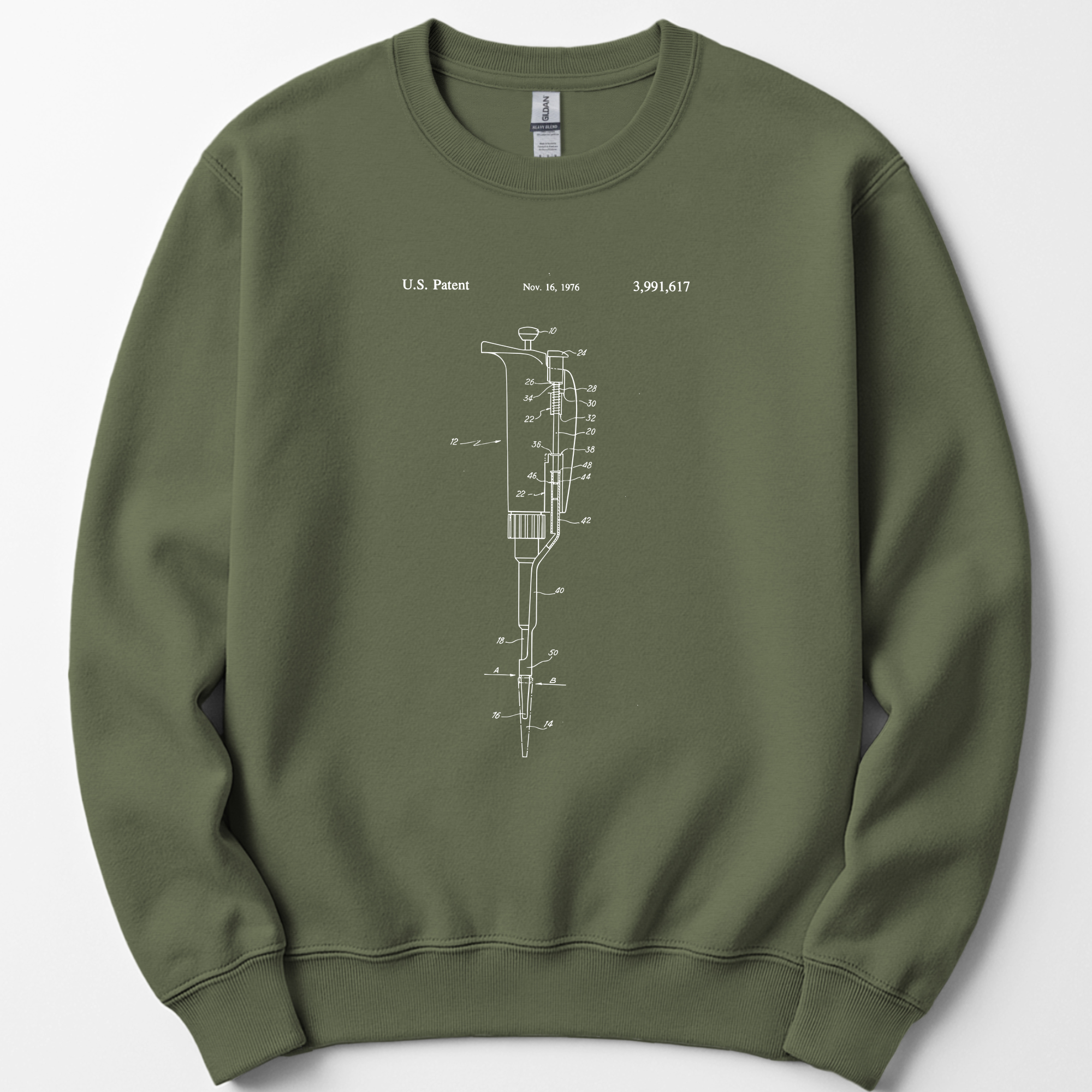 Micropipette Patent sweatshirt — Military Green