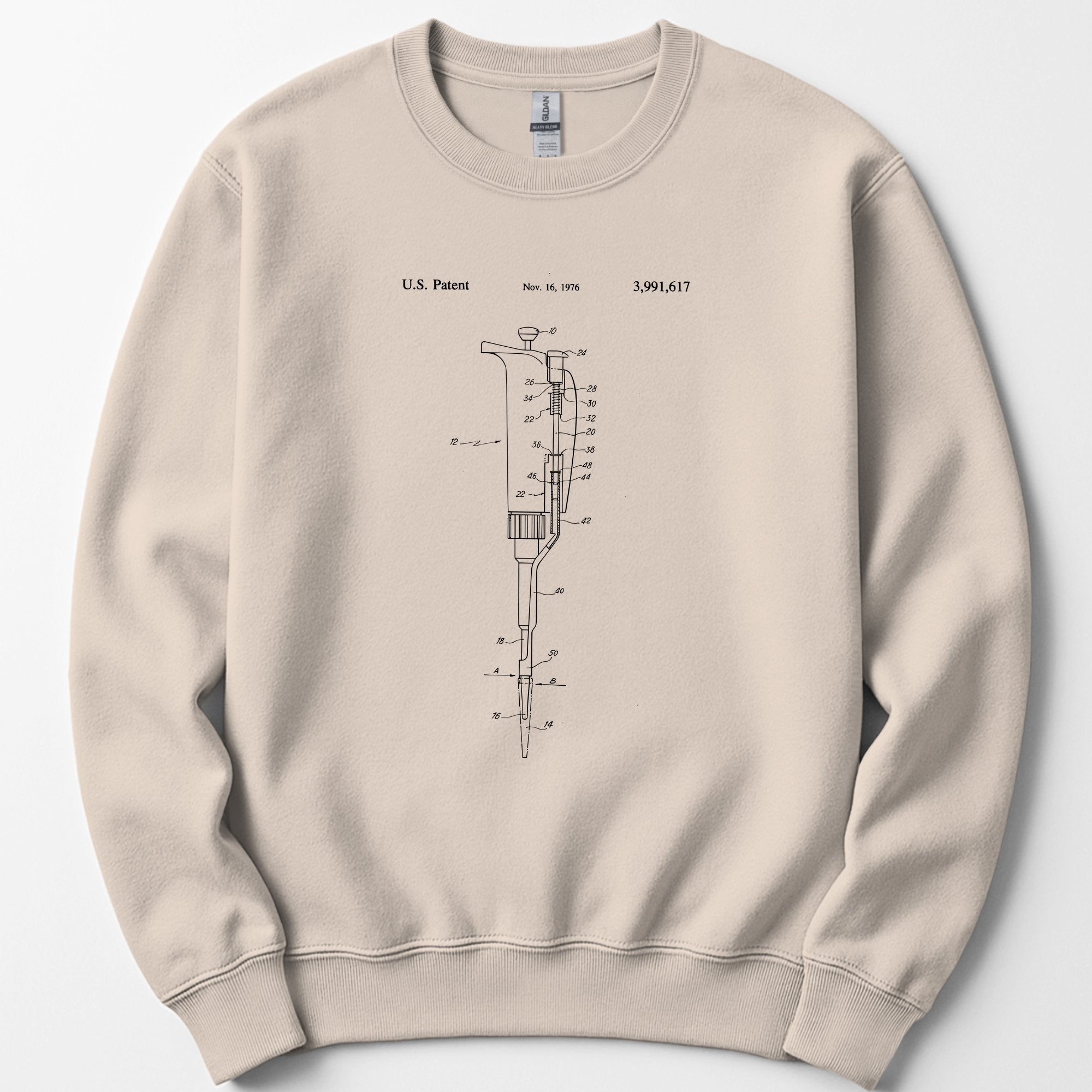 Micropipette Patent sweatshirt — Sand