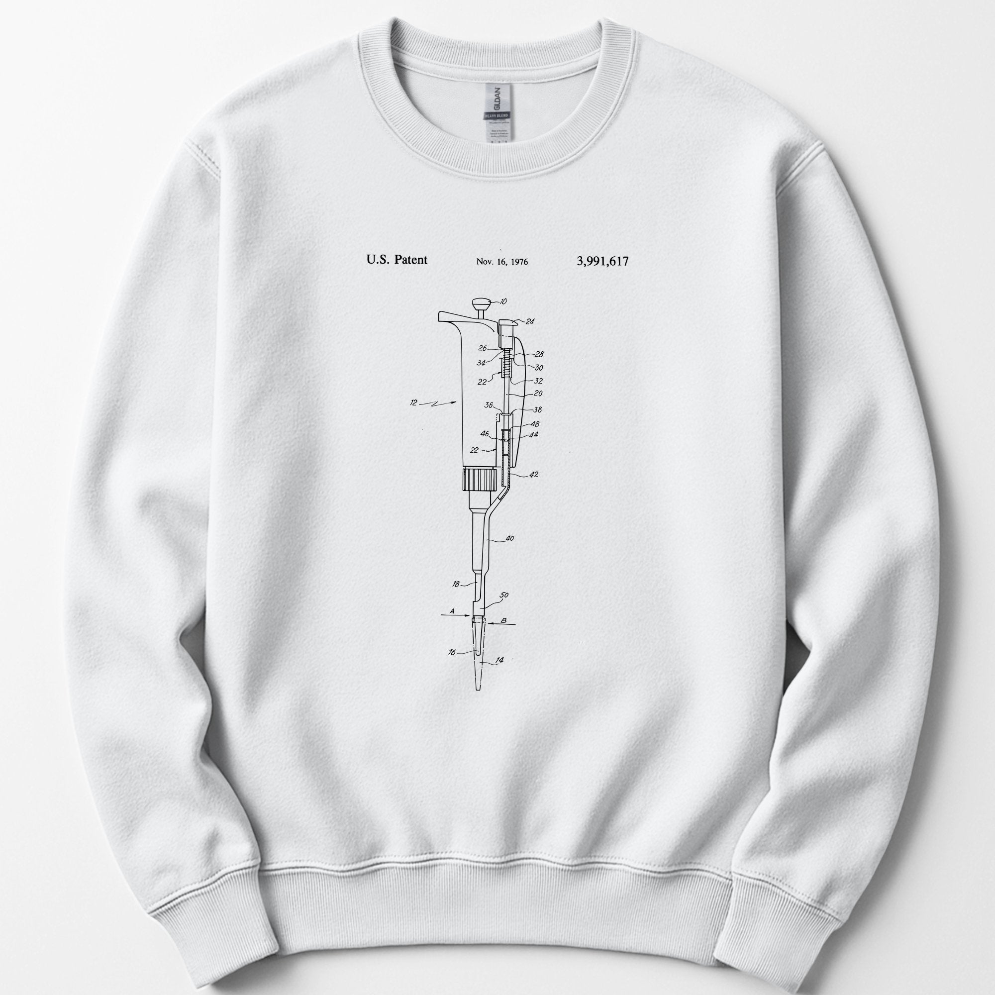 Micropipette Patent sweatshirt — White