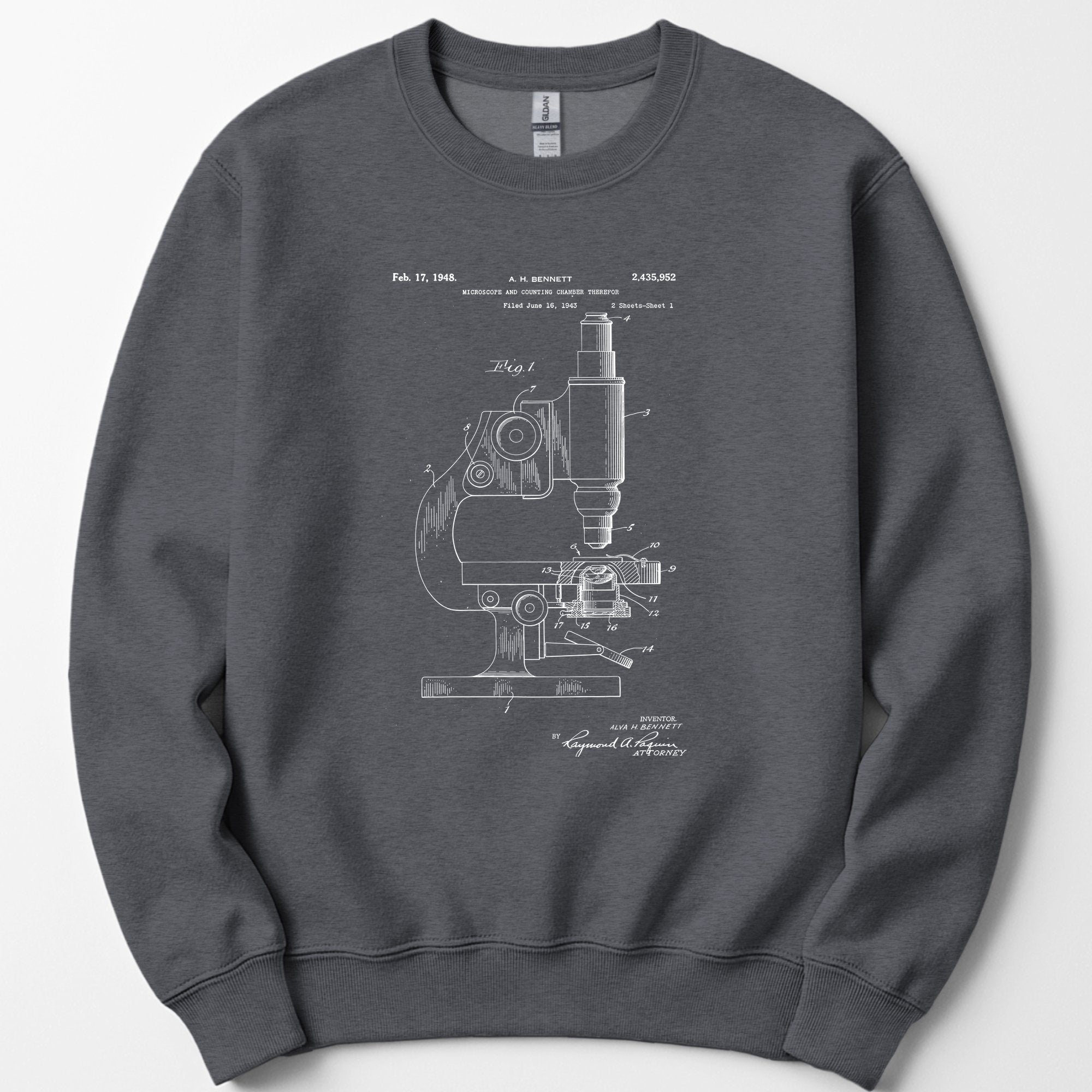 Microscope Patent sweatshirt — Dark Heather