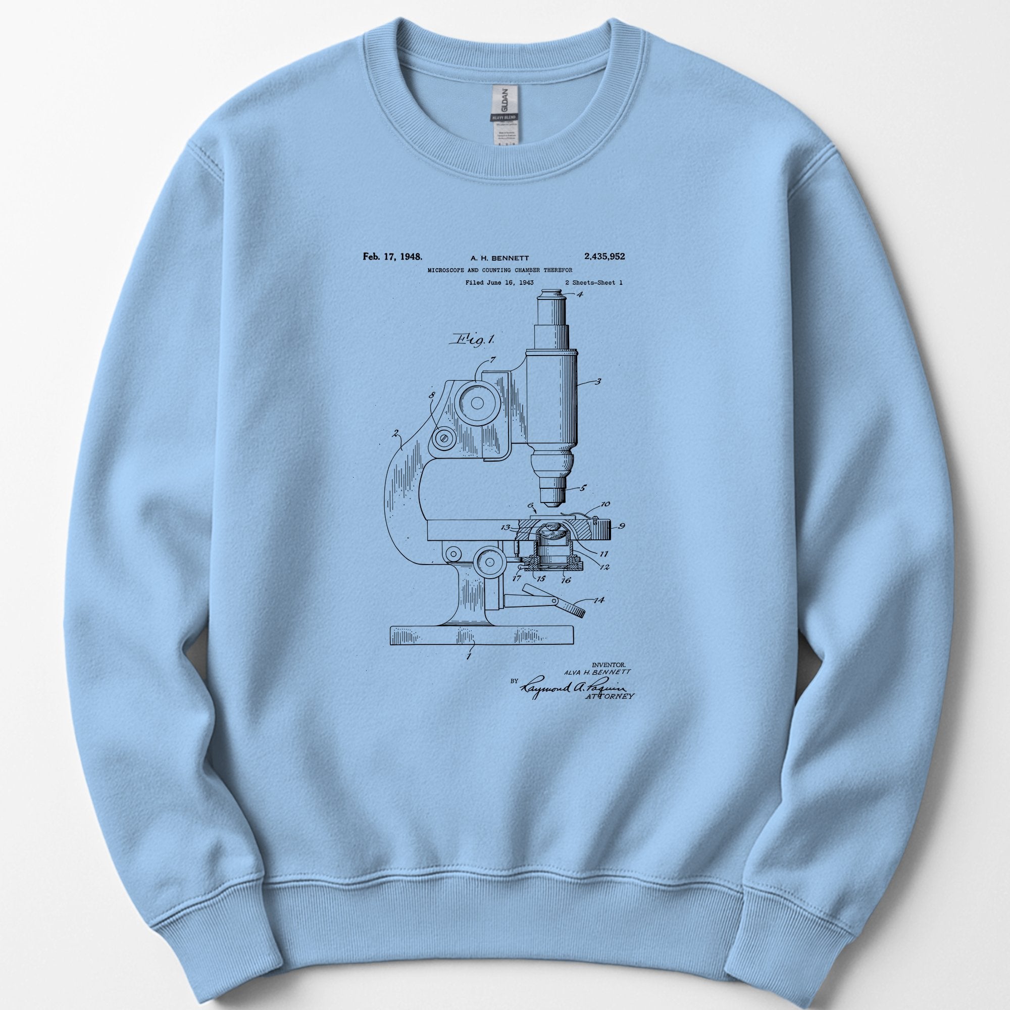 Microscope Patent sweatshirt — Light Blue