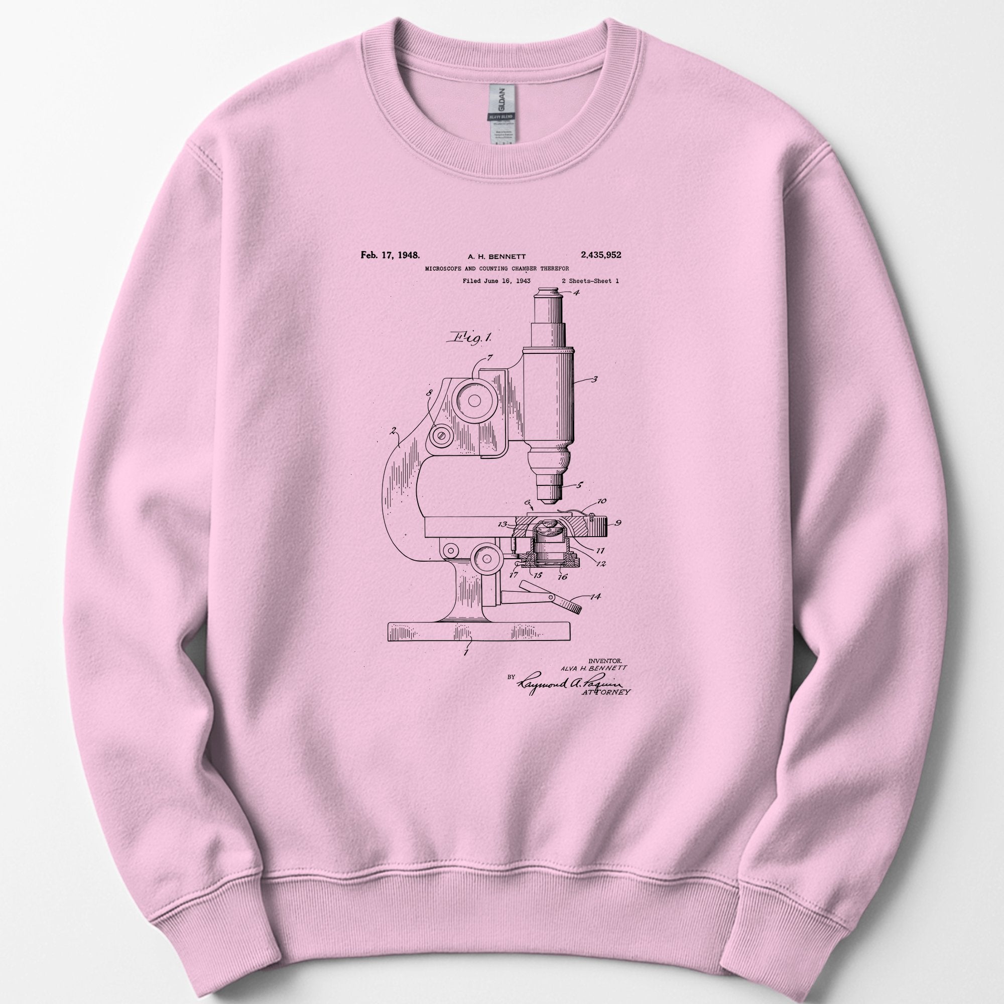 Microscope Patent sweatshirt — Light Pink
