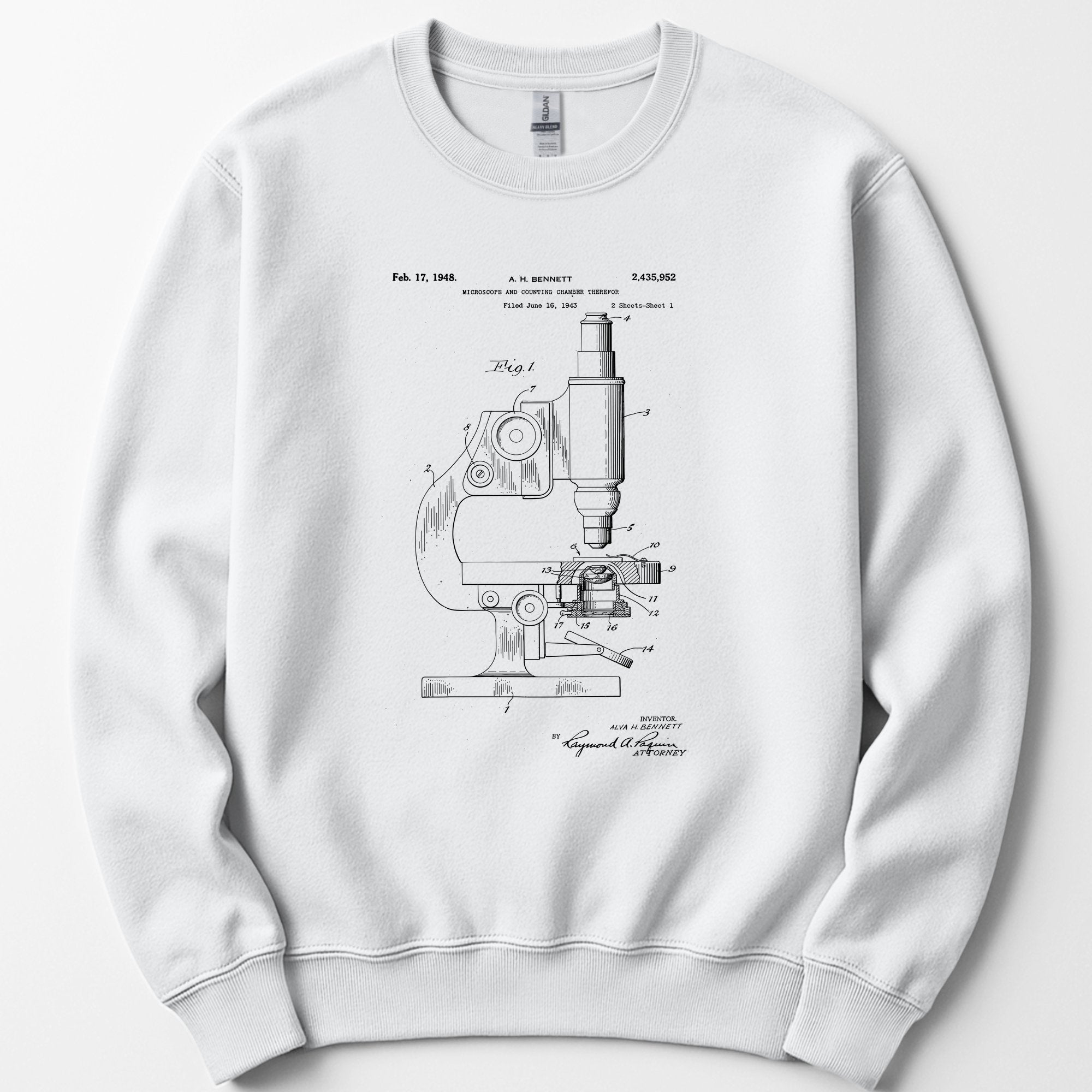 Microscope Patent sweatshirt — White