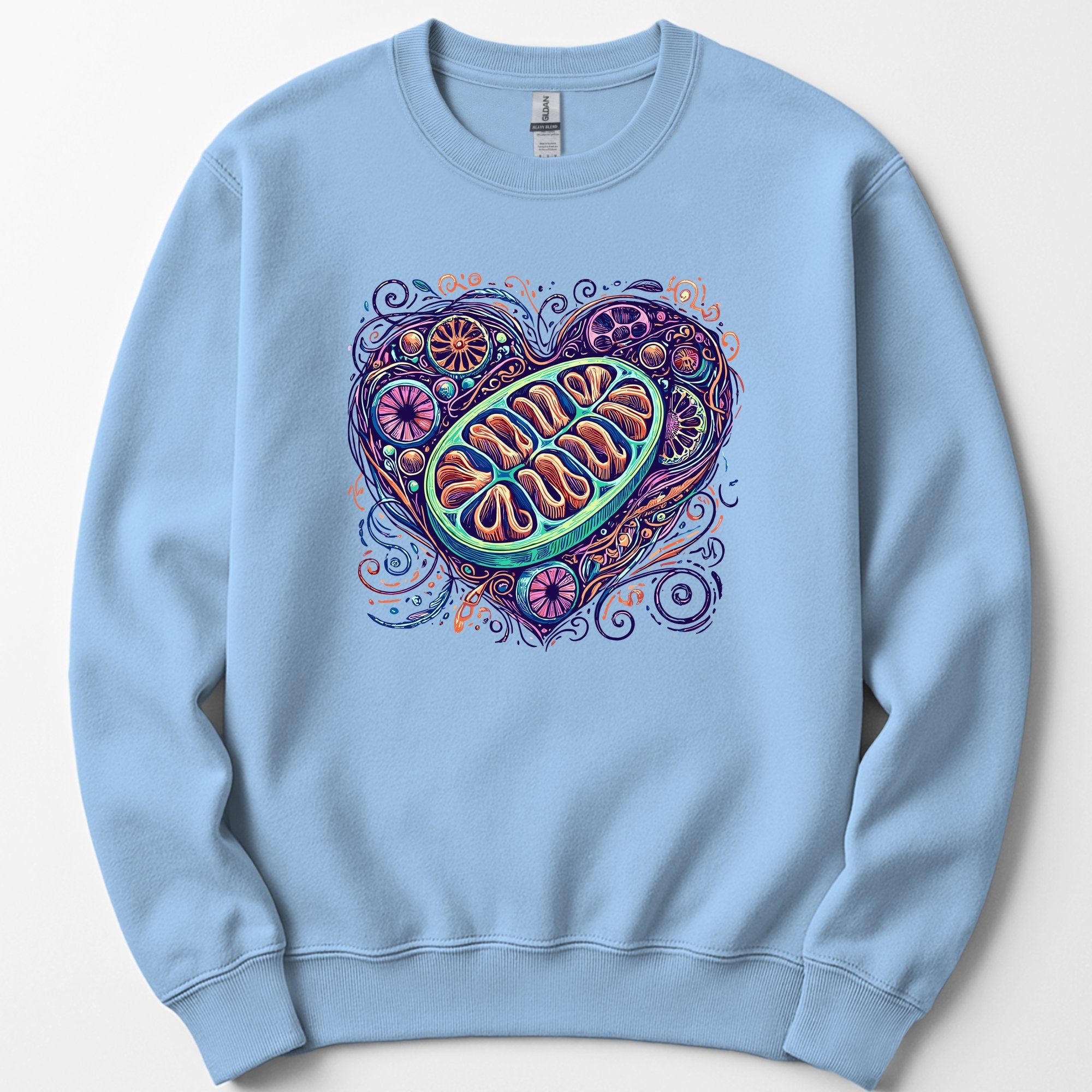 Mitochondria Heart sweatshirt — Light Blue