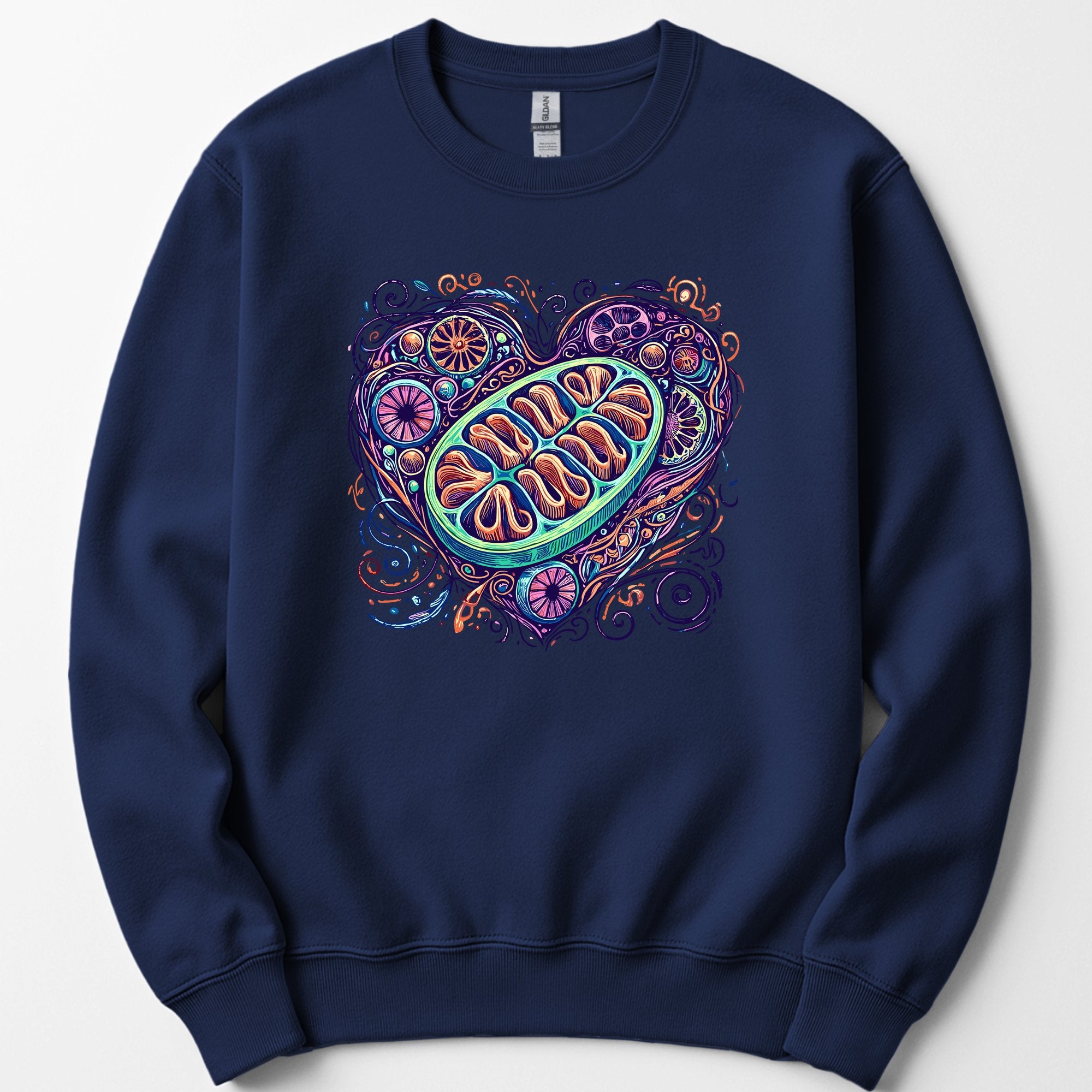 Mitochondria Heart sweatshirt — Navy
