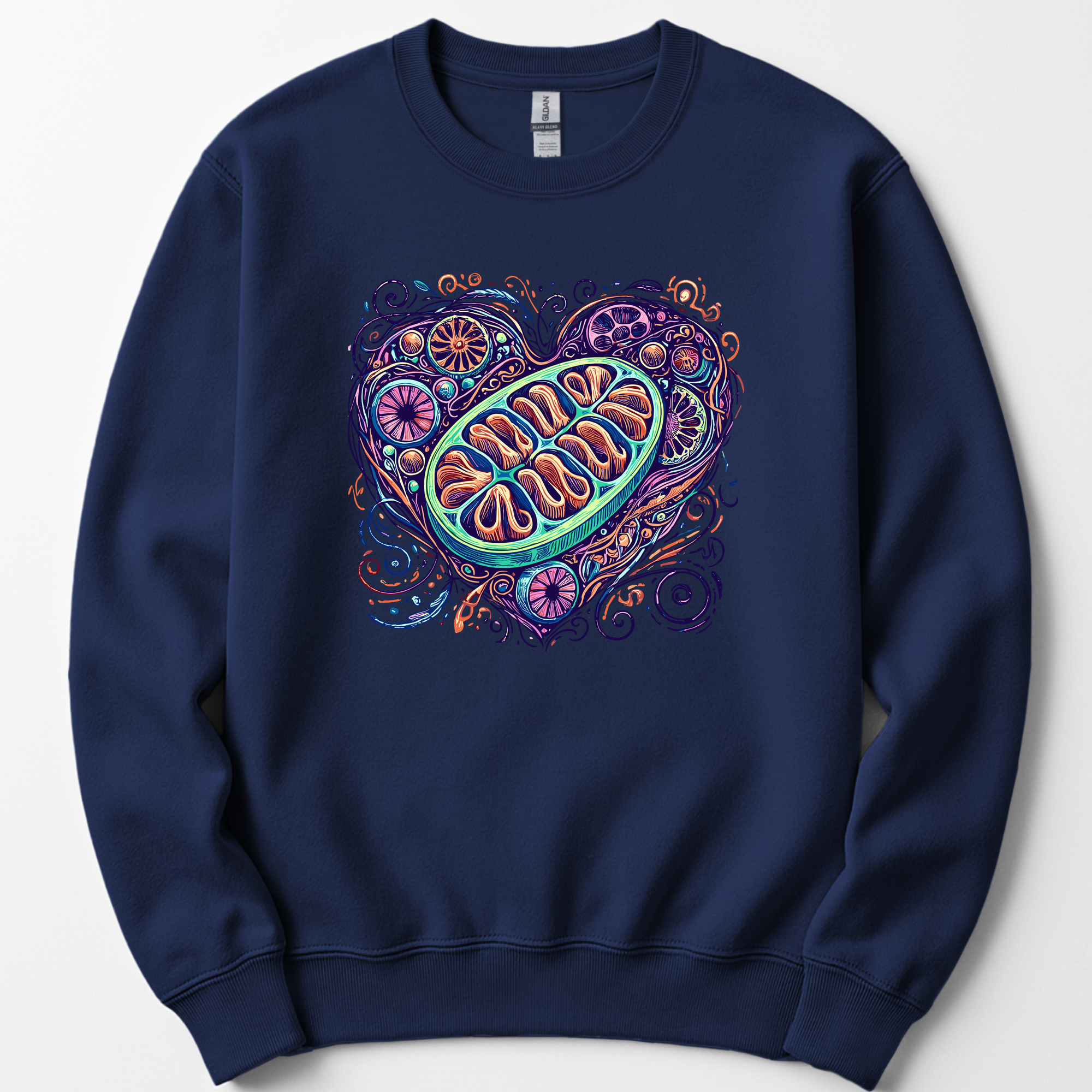 Mitochondria Heart sweatshirt — Navy
