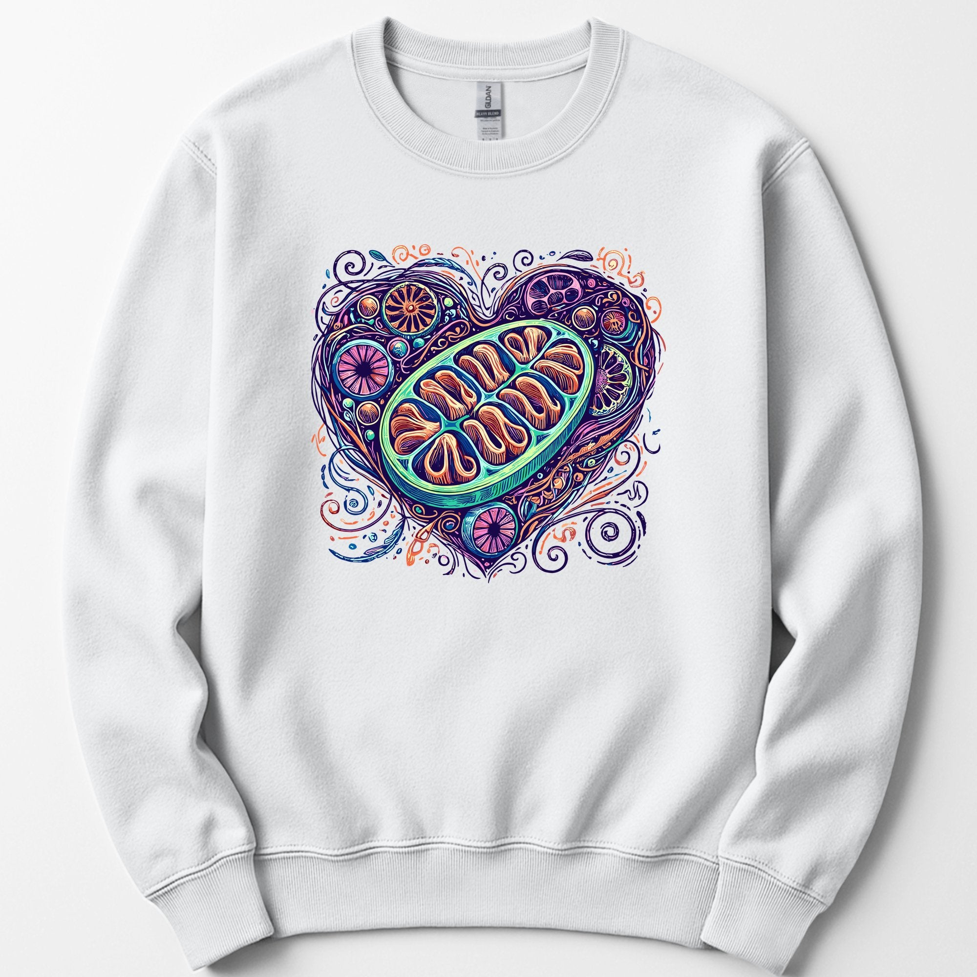 Mitochondria Heart sweatshirt — White