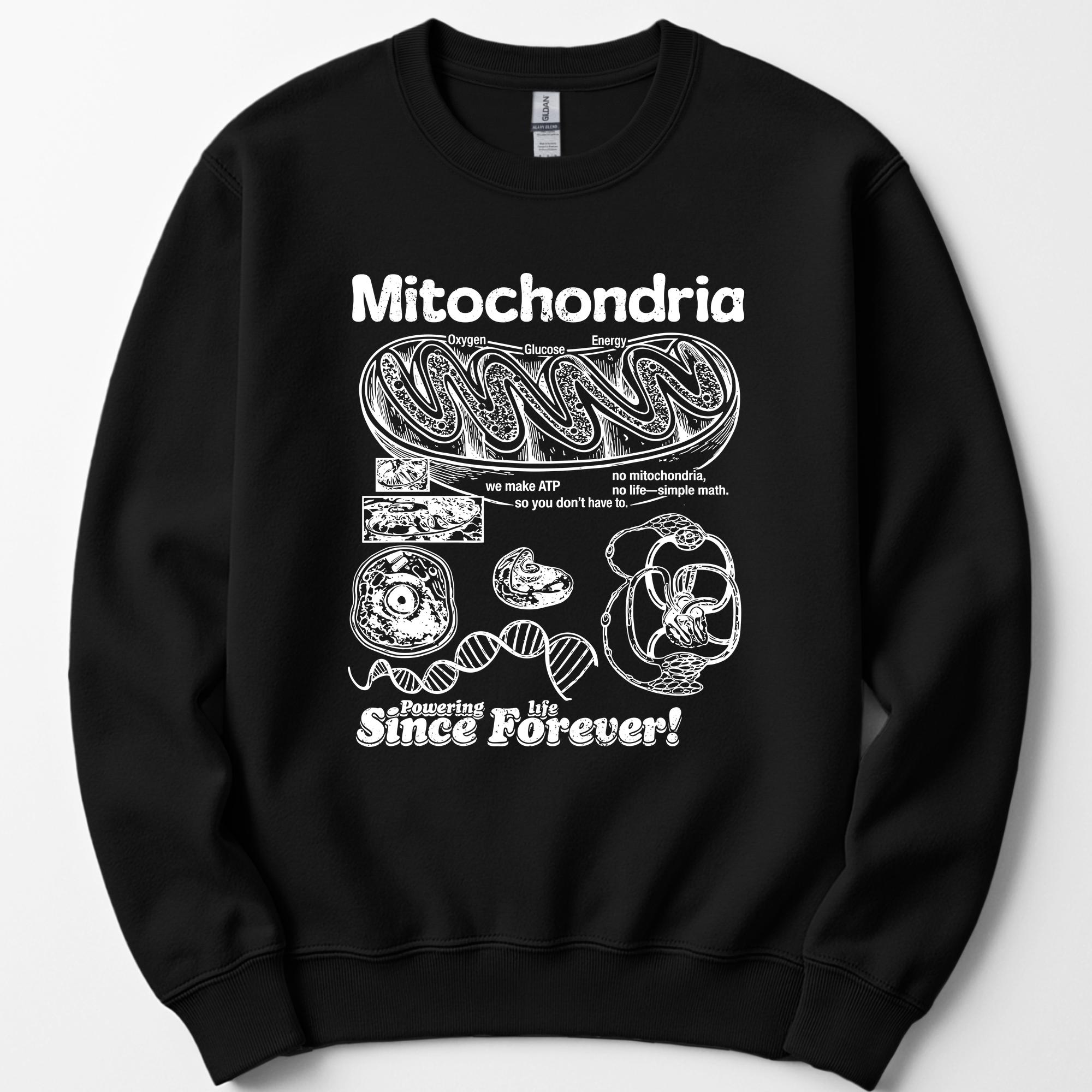 Mitochondria Powering Life sweatshirt — Black