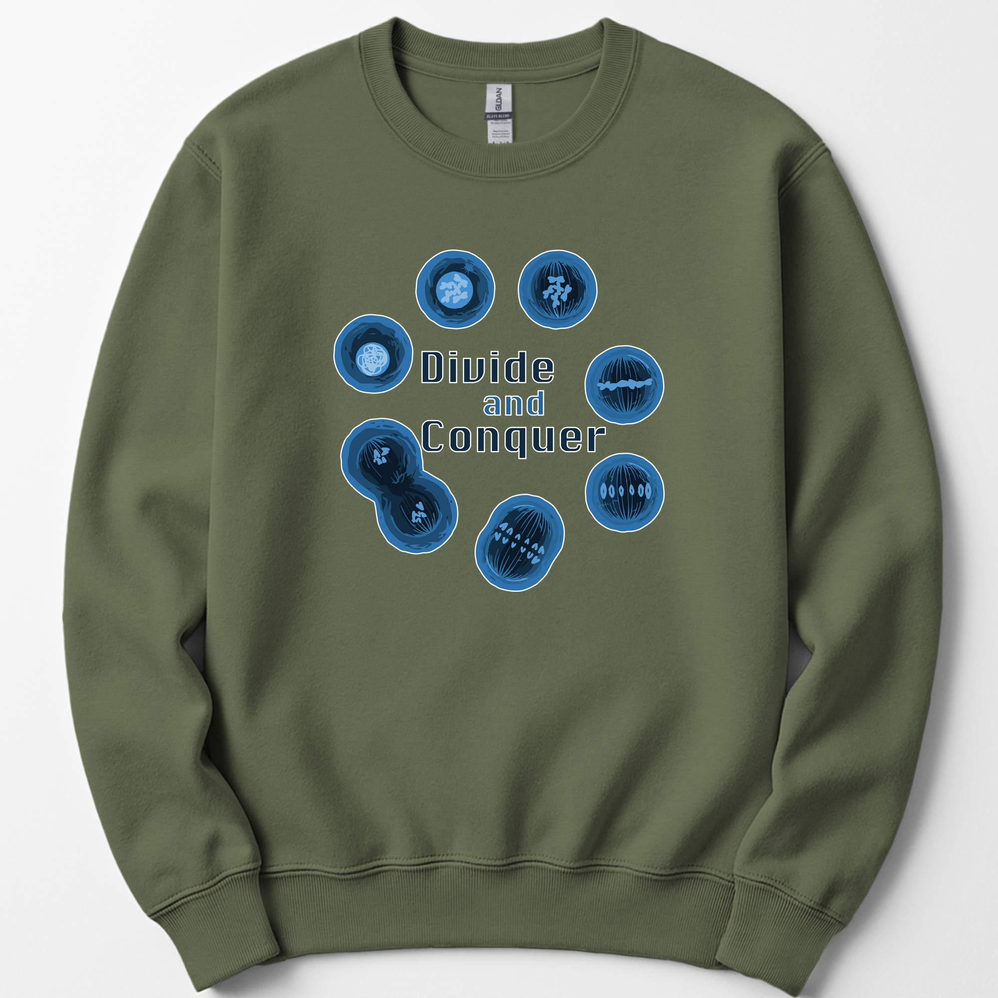 Mitosis Divide and Conquer sweatshirt — Military Green