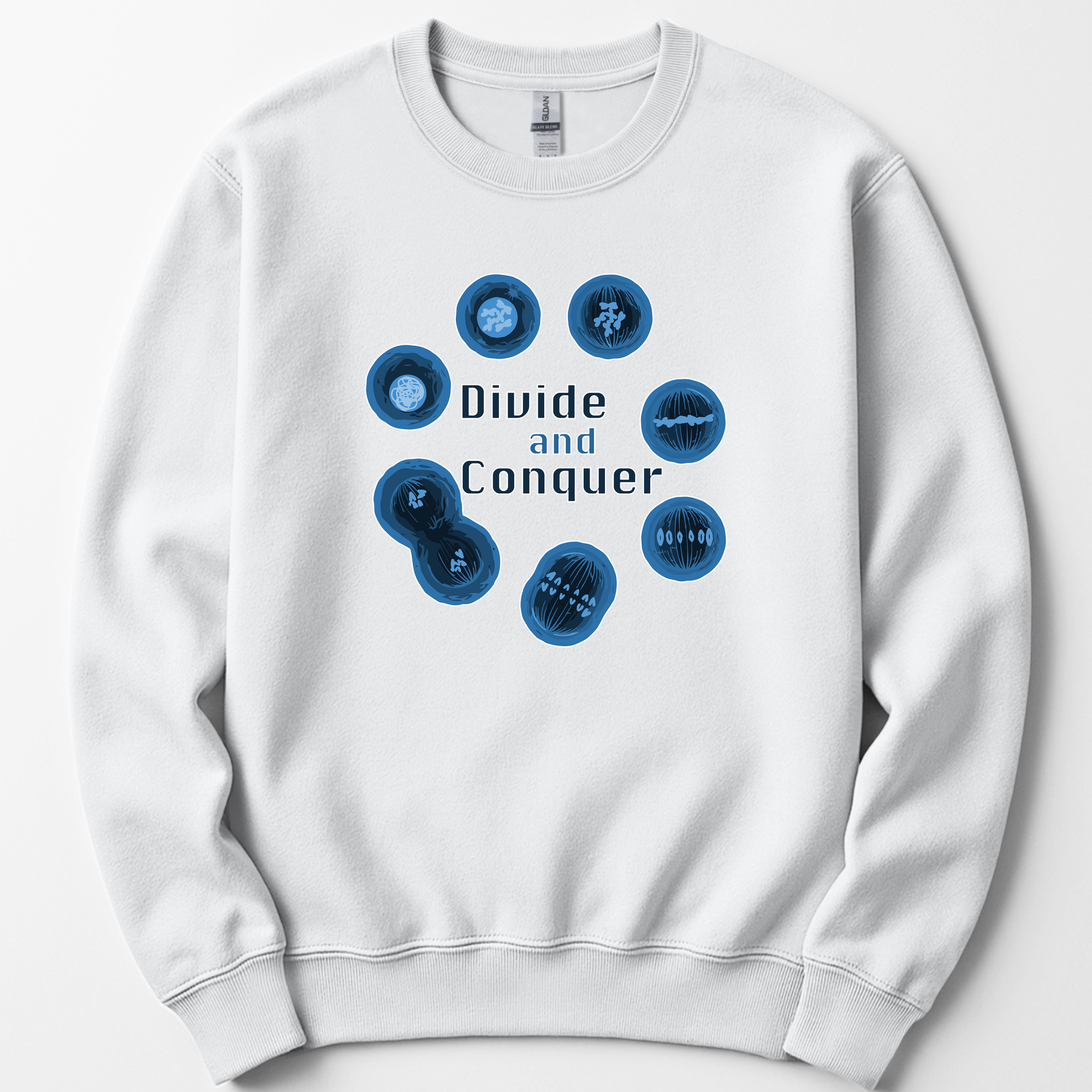 Mitosis Divide and Conquer sweatshirt — White