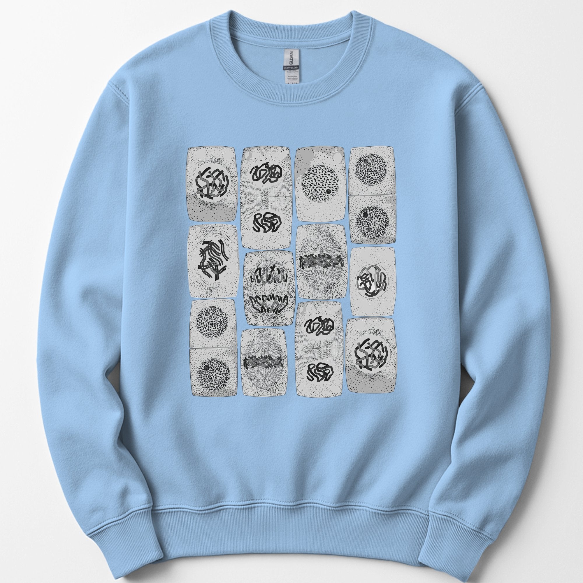 Mitosis Pattern sweatshirt — Light Blue