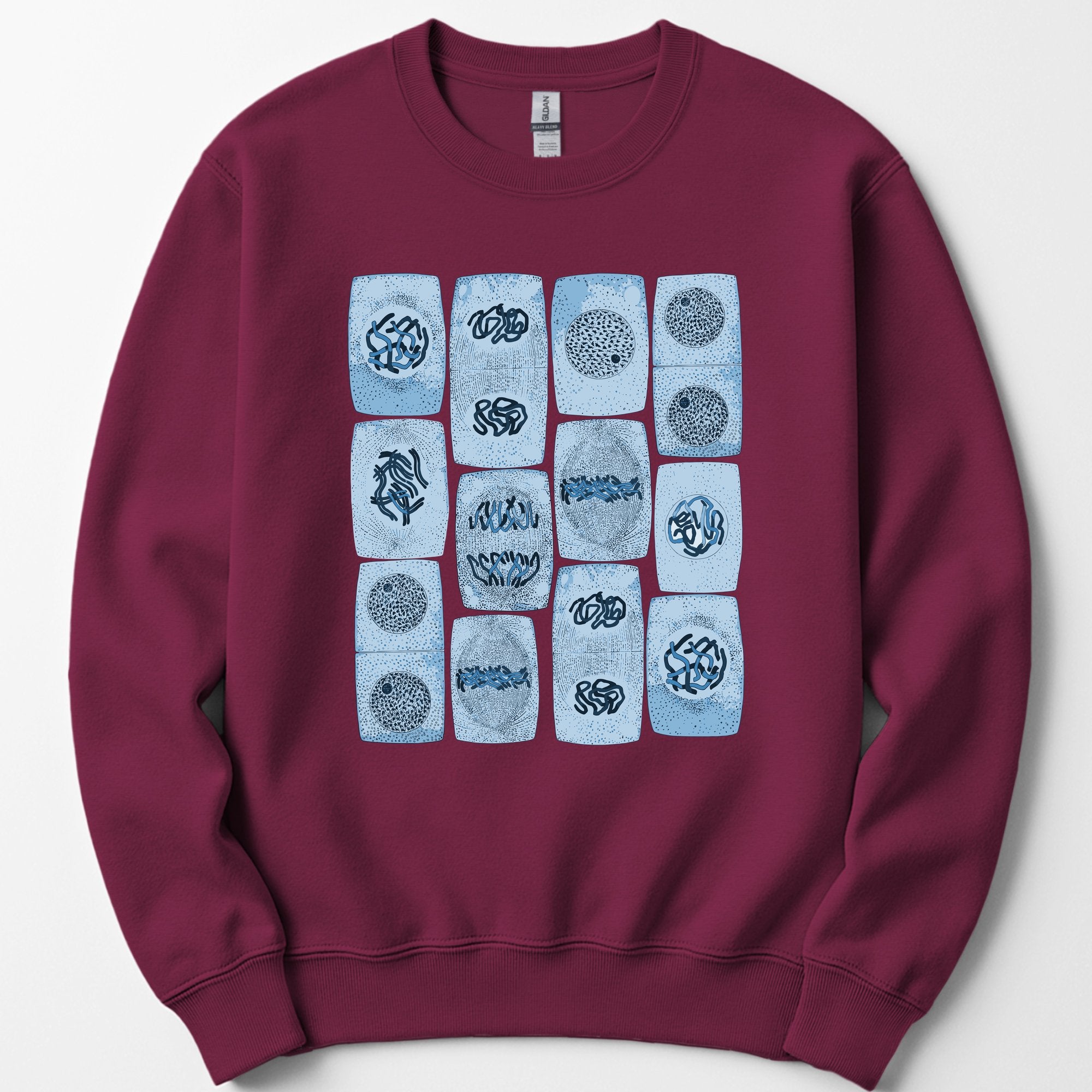 Mitosis Pattern sweatshirt — Maroon