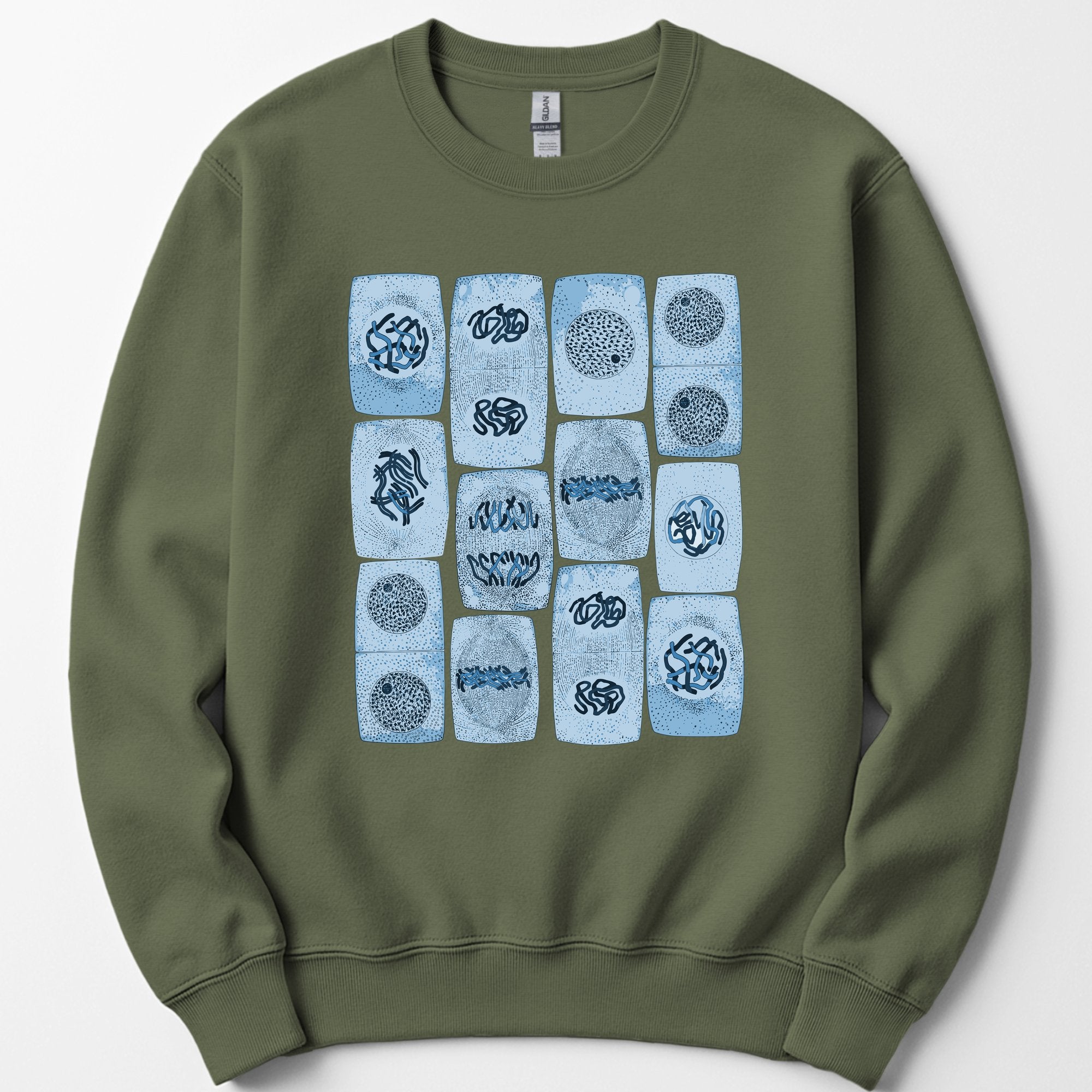 Mitosis Pattern sweatshirt — Military Green