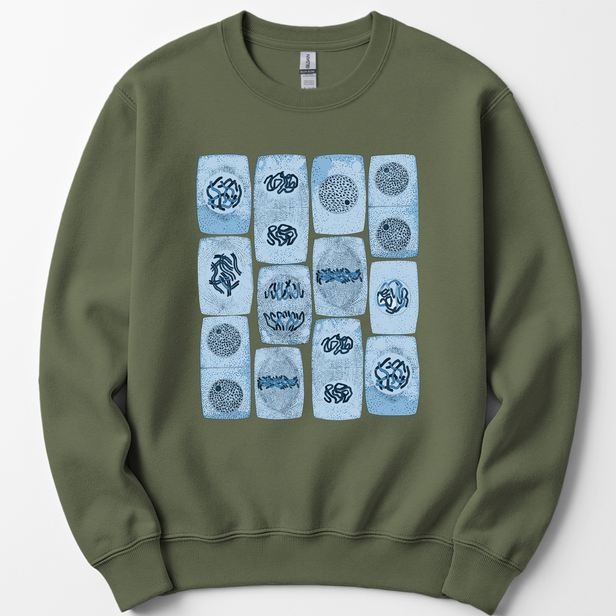 Mitosis Pattern sweatshirt — Military Green