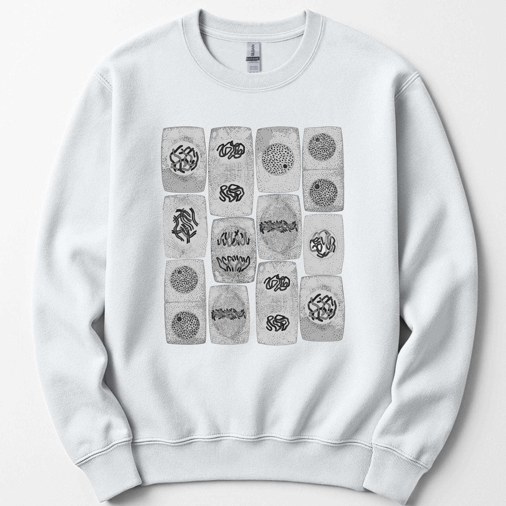 Mitosis Pattern sweatshirt — White