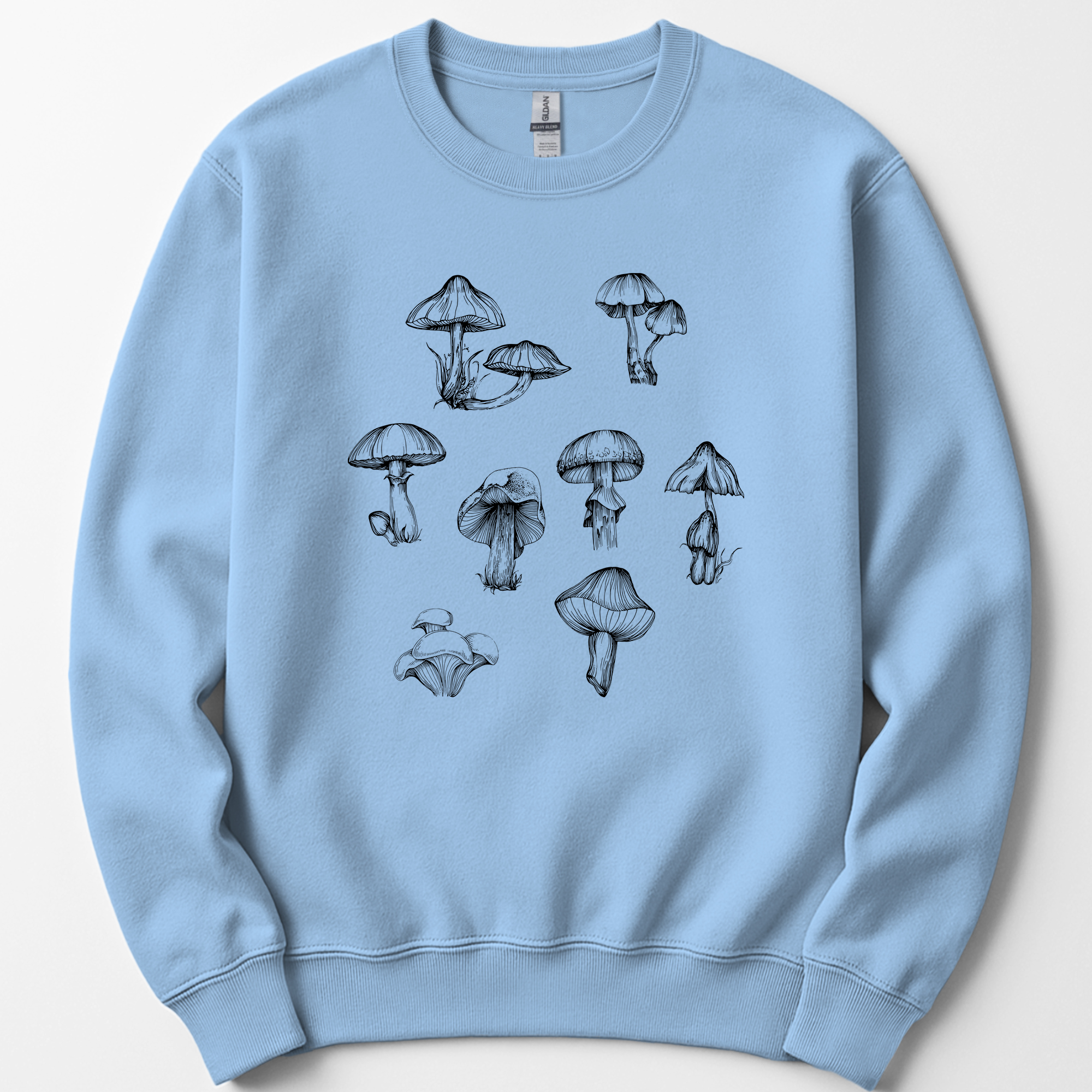 Mushrooms sweatshirt — Light Blue
