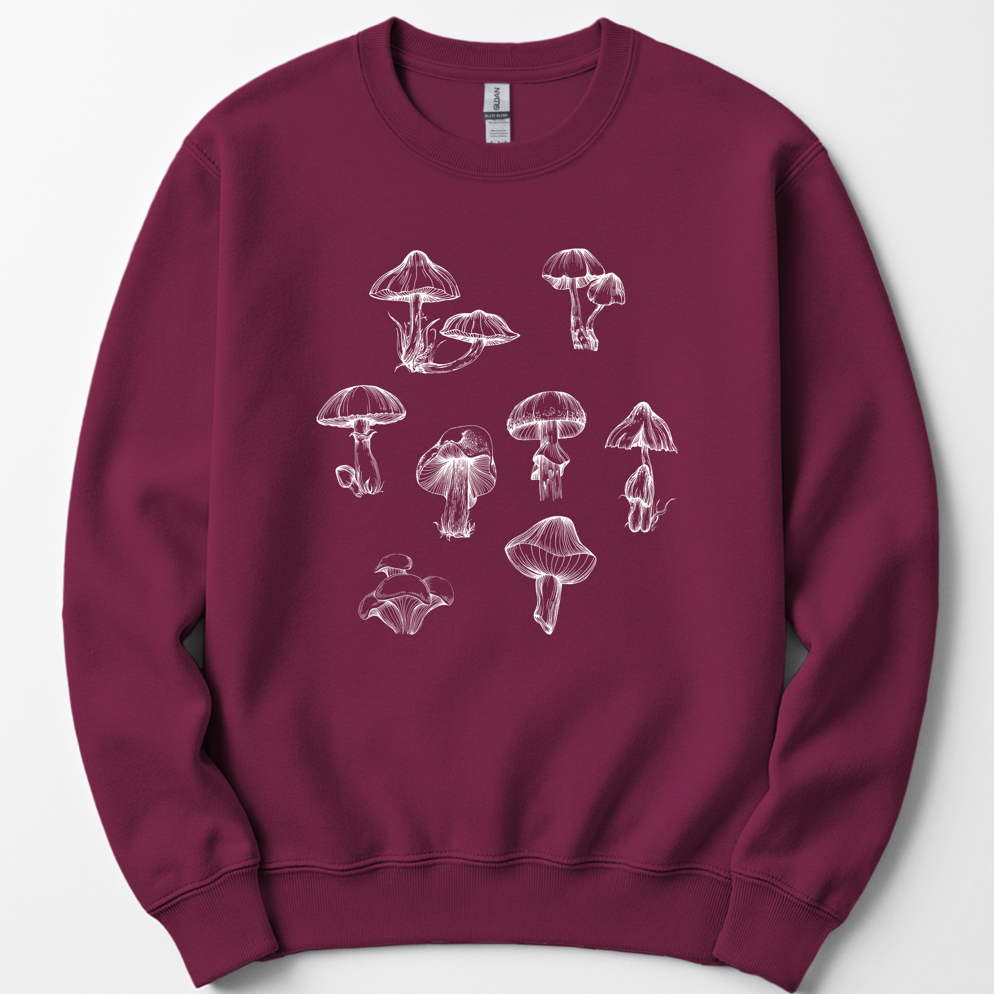 Mushrooms sweatshirt — Maroon