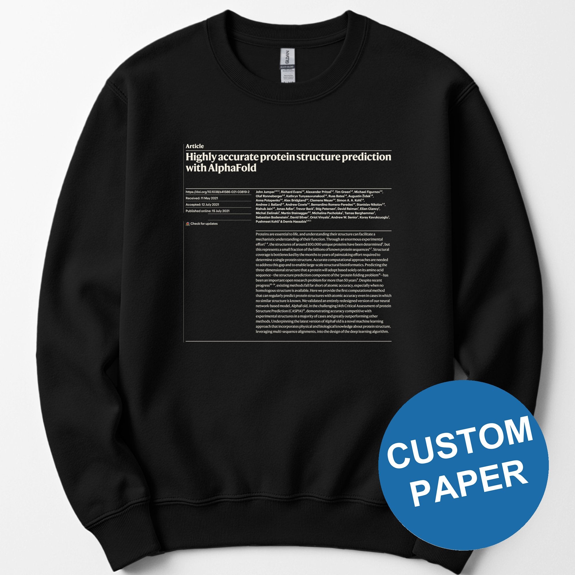 Custom scientific paper sweatshirt — Black